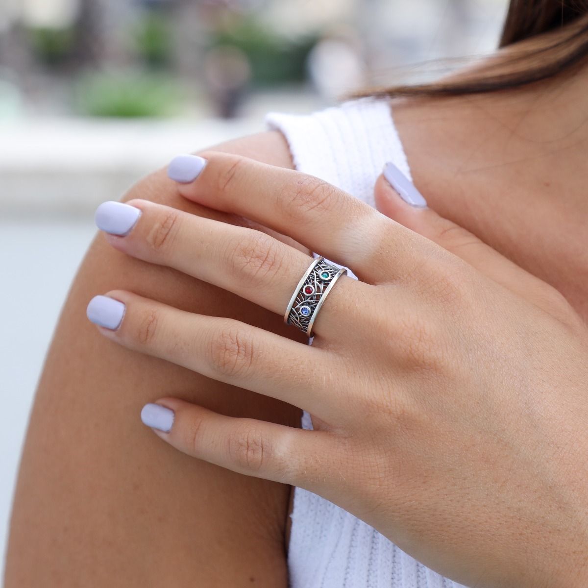 sterling silver mothers ring