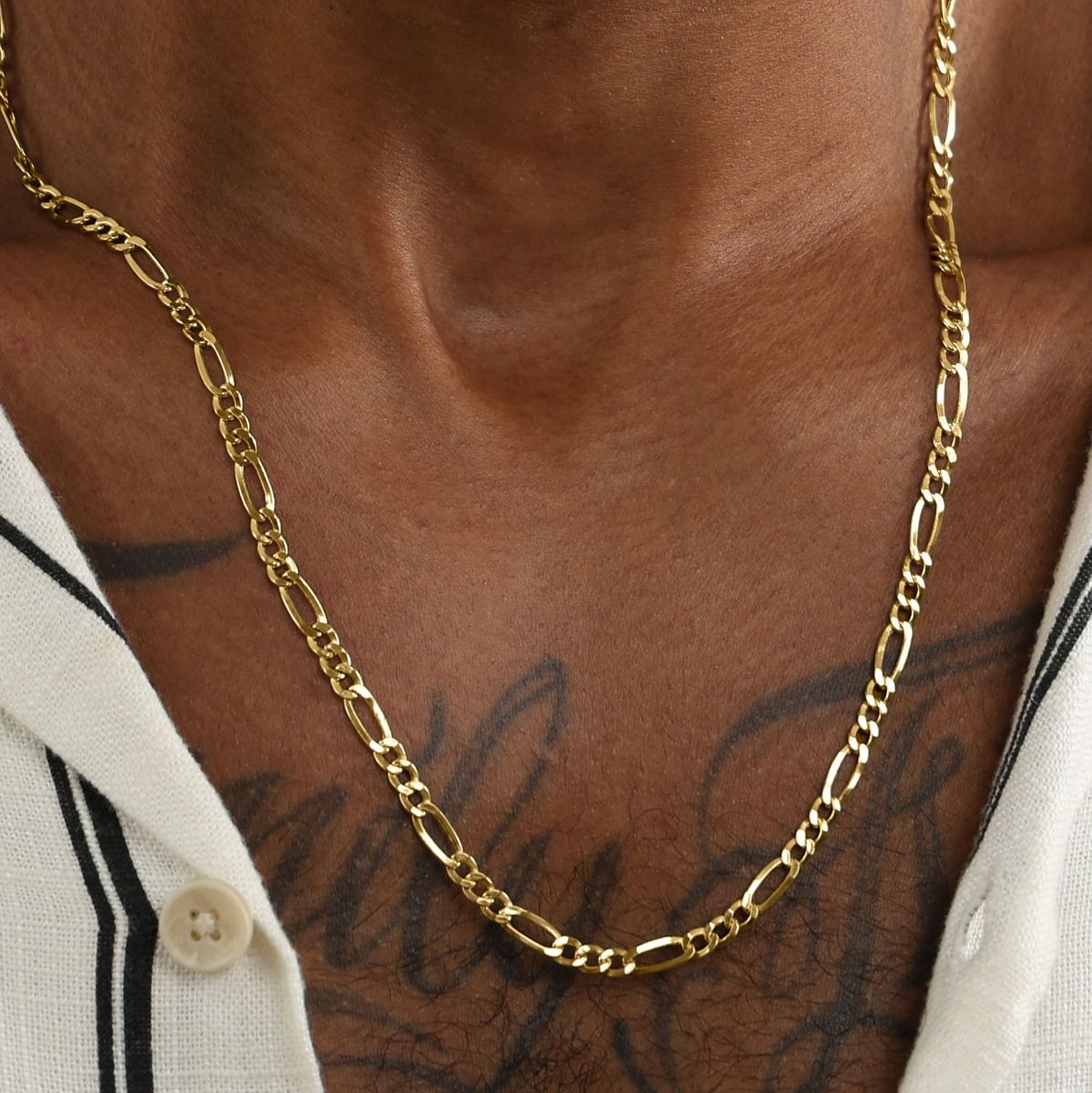 Figaro-Styled Chain for Men - 14 Karat Gold