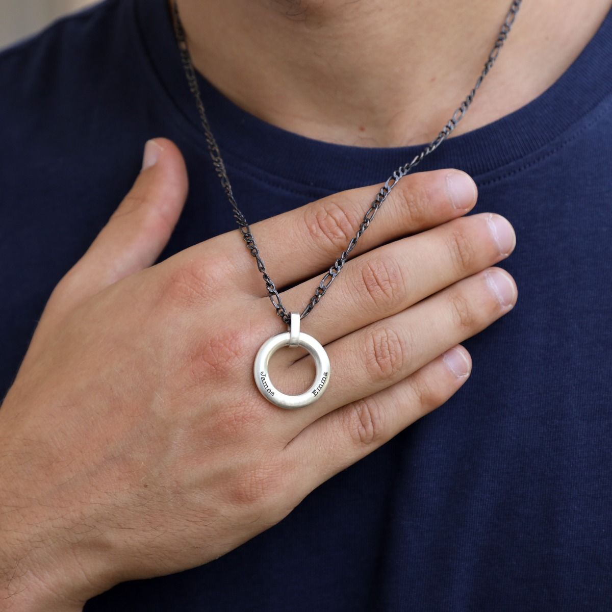 Milan Figaro Herrenkette mit Gravur – Sterlingsilber