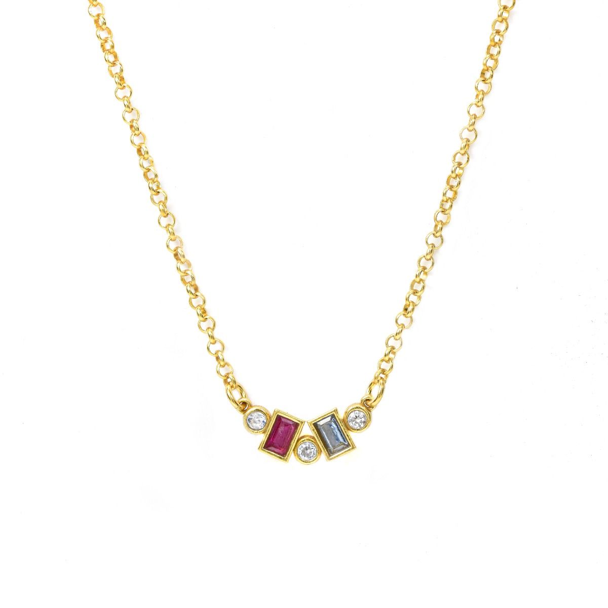 Flow of Love Birthstone Necklace [Gold Plated]
