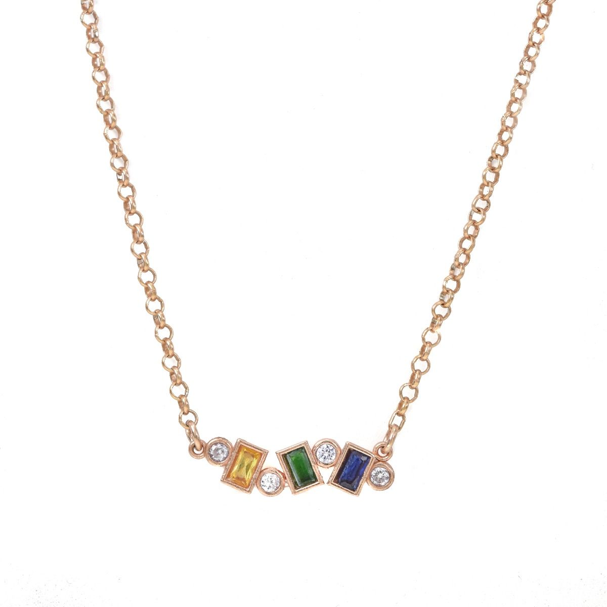 Flow of Love Birthstone Necklace [Rose Gold Plated]