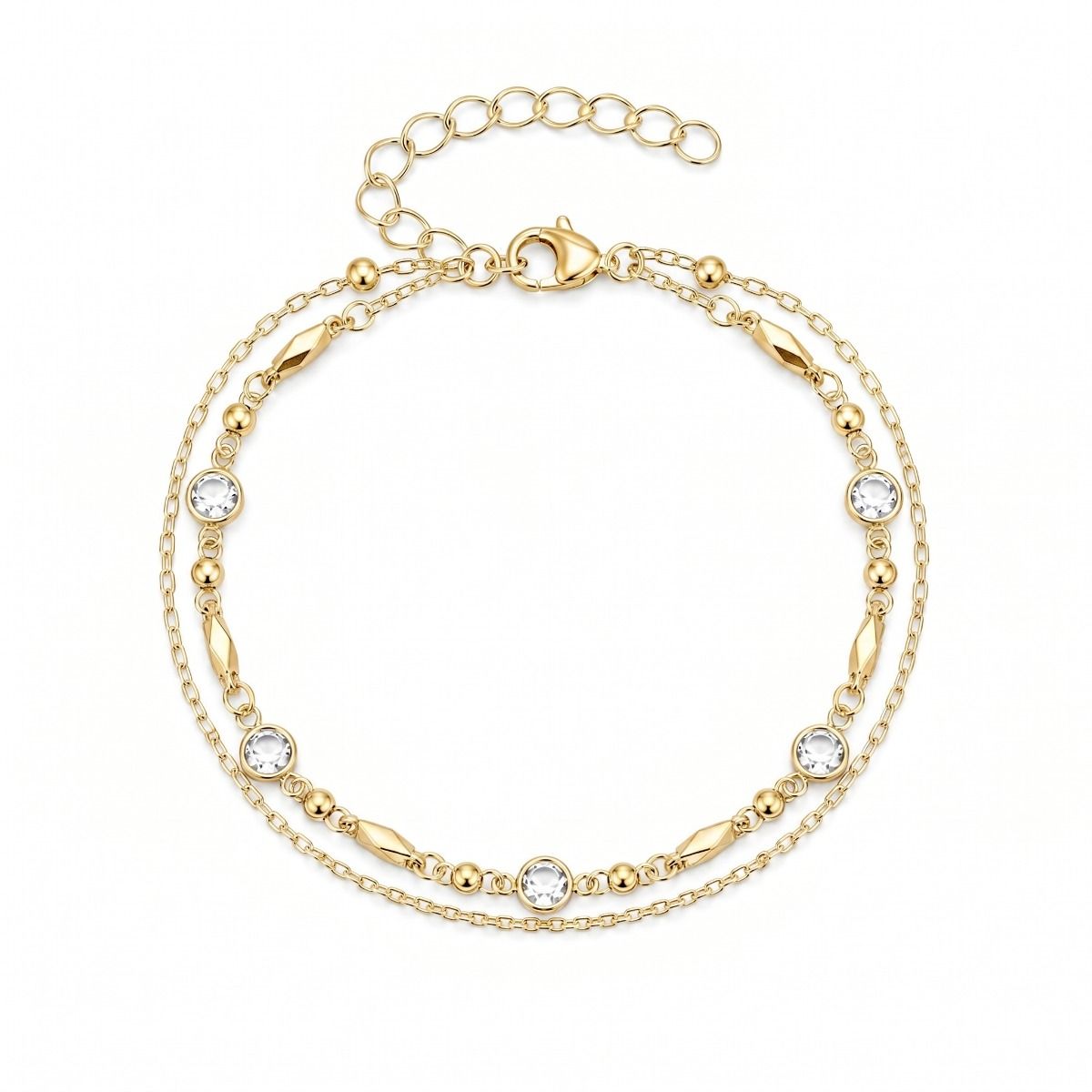 Layered Starlight Bar Bracelet [Gold Plated]