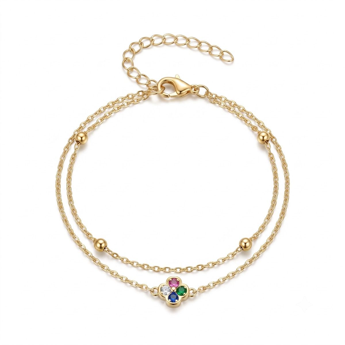 Enchanted Petal Layered Bracelet [Gold Plated]