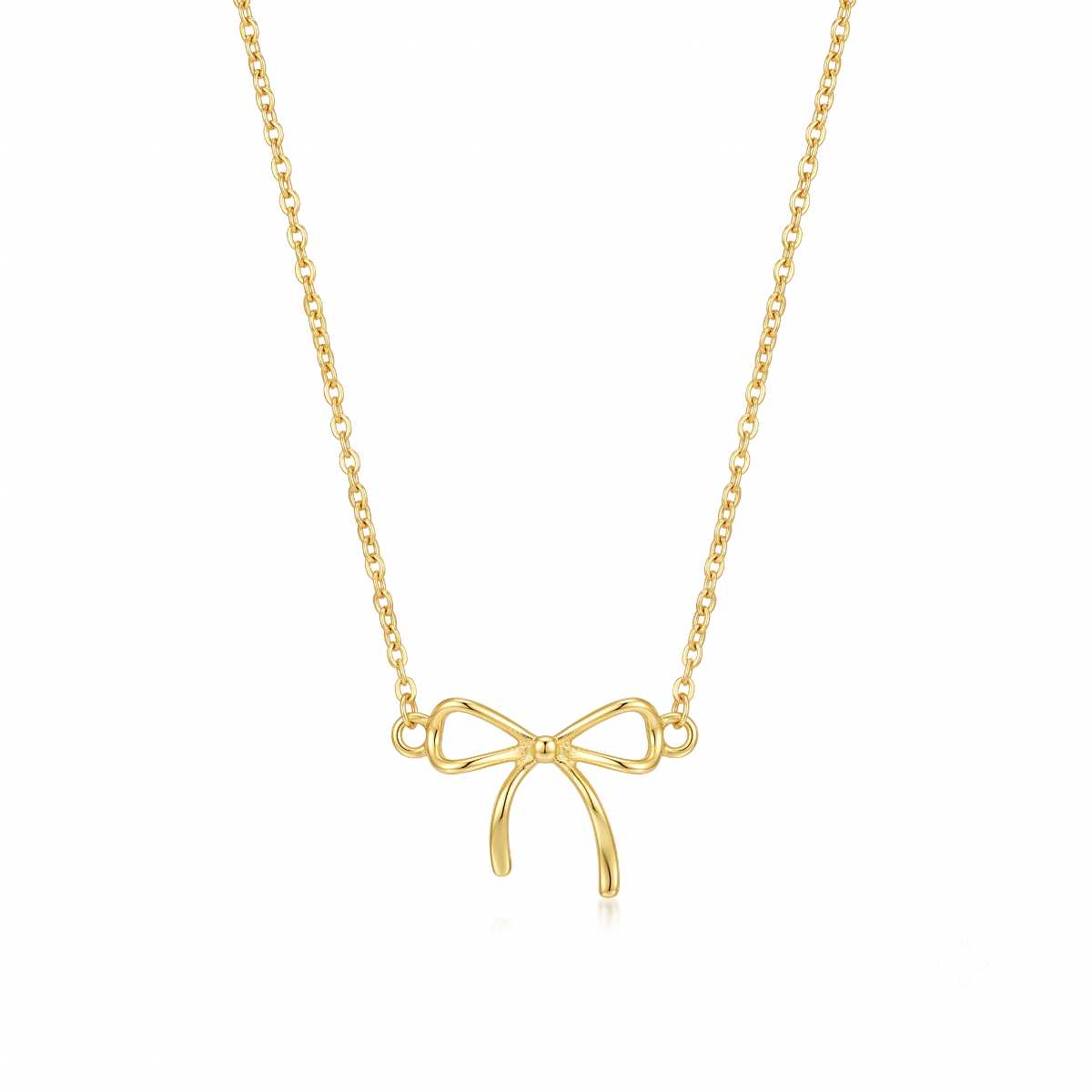 Sweet Ribbon Necklace [Gold Plated]