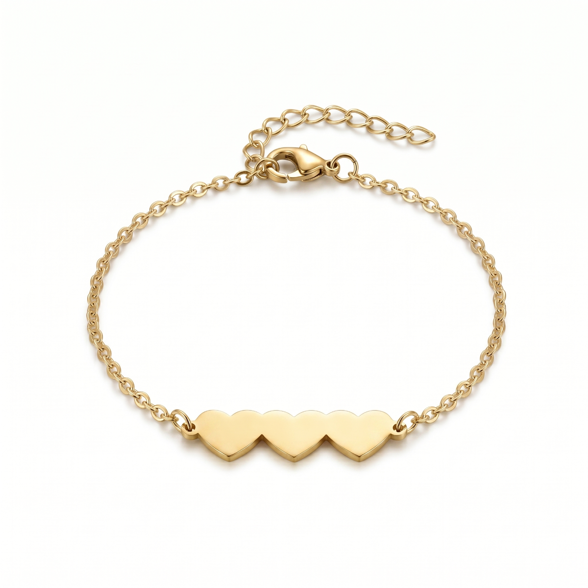 Trio Heart Bracelet [Gold Plated]