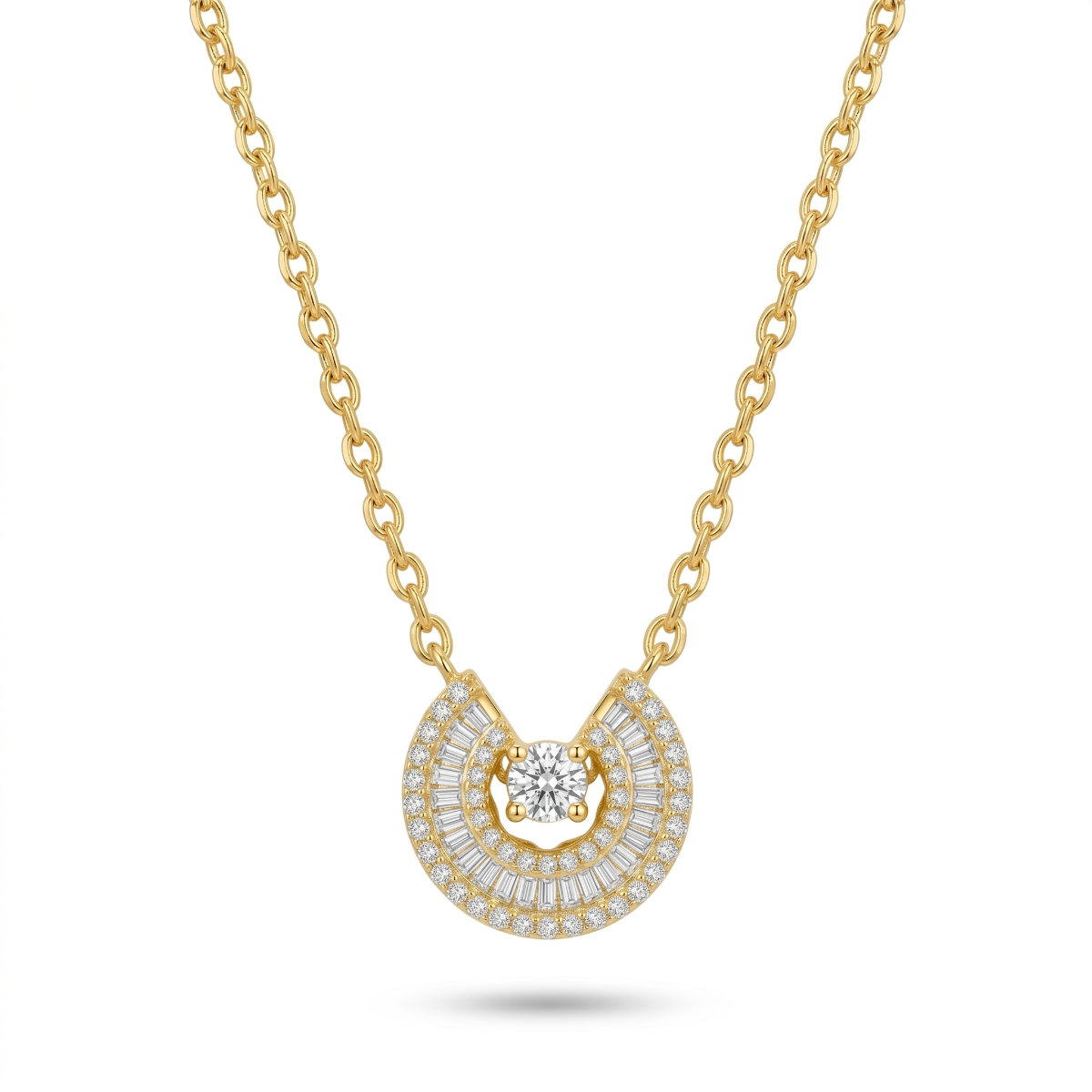 Luminous Crescent Necklace [Gold Plated]