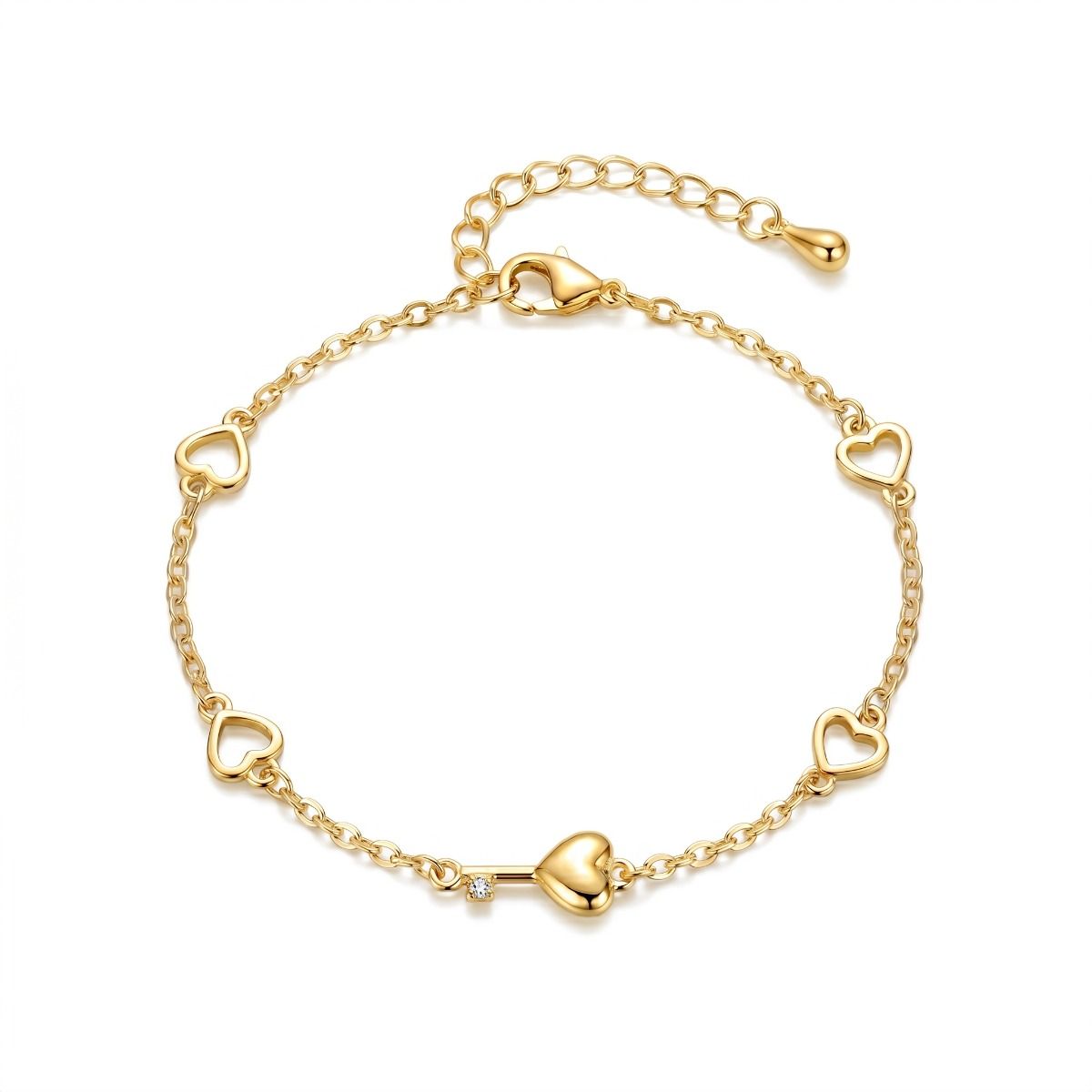 Essential Heart Key Bracelet [Gold Plated]