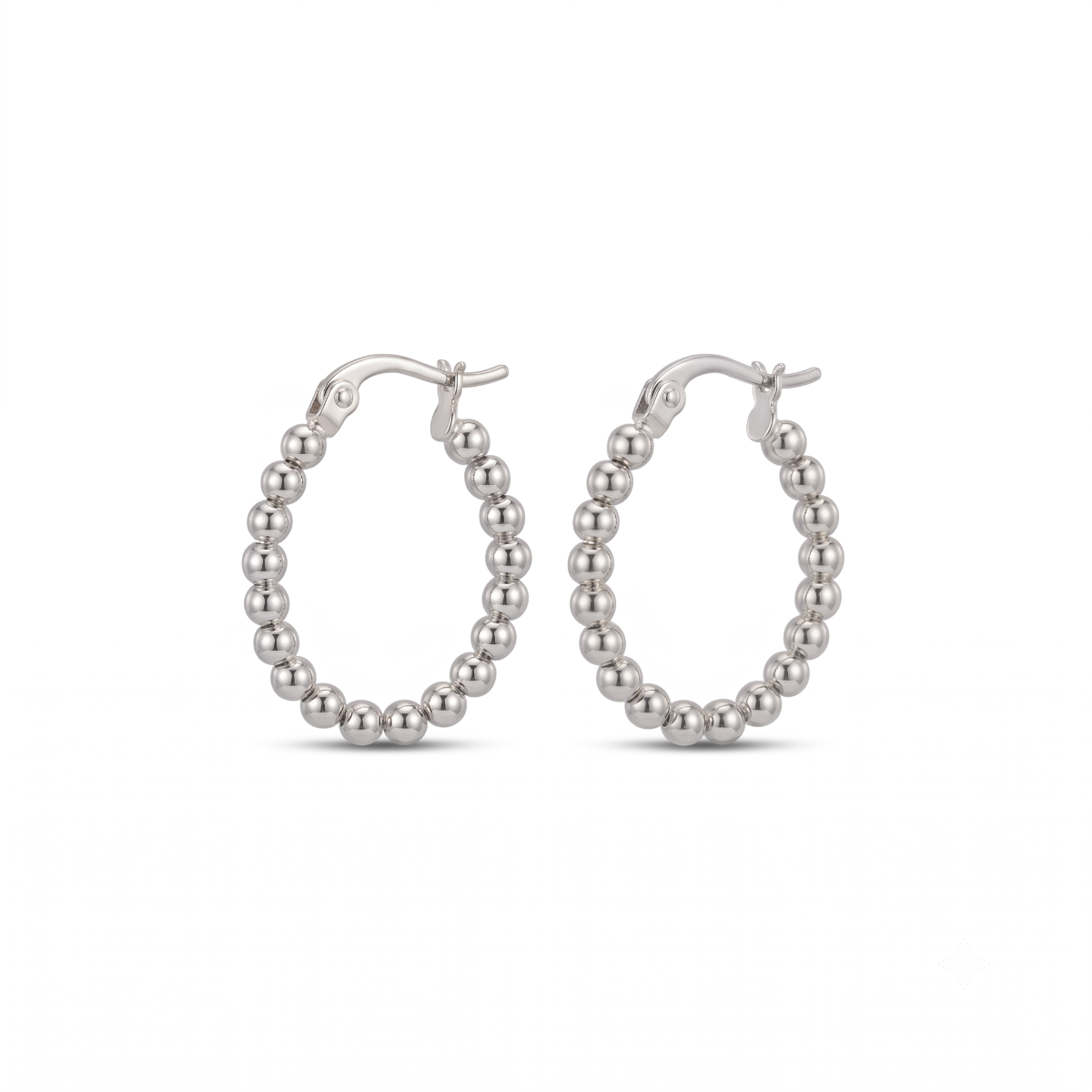 Ellipse Beaded Hoop Earrings