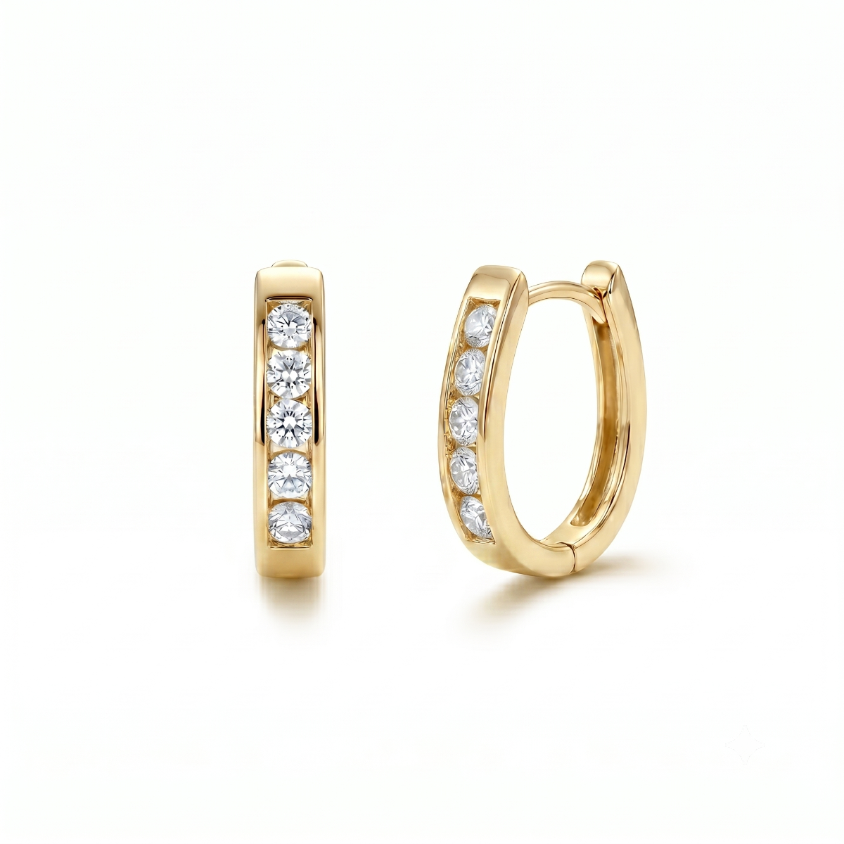 Half Eternity Hoop Crystal Earrings [Gold Plated]
