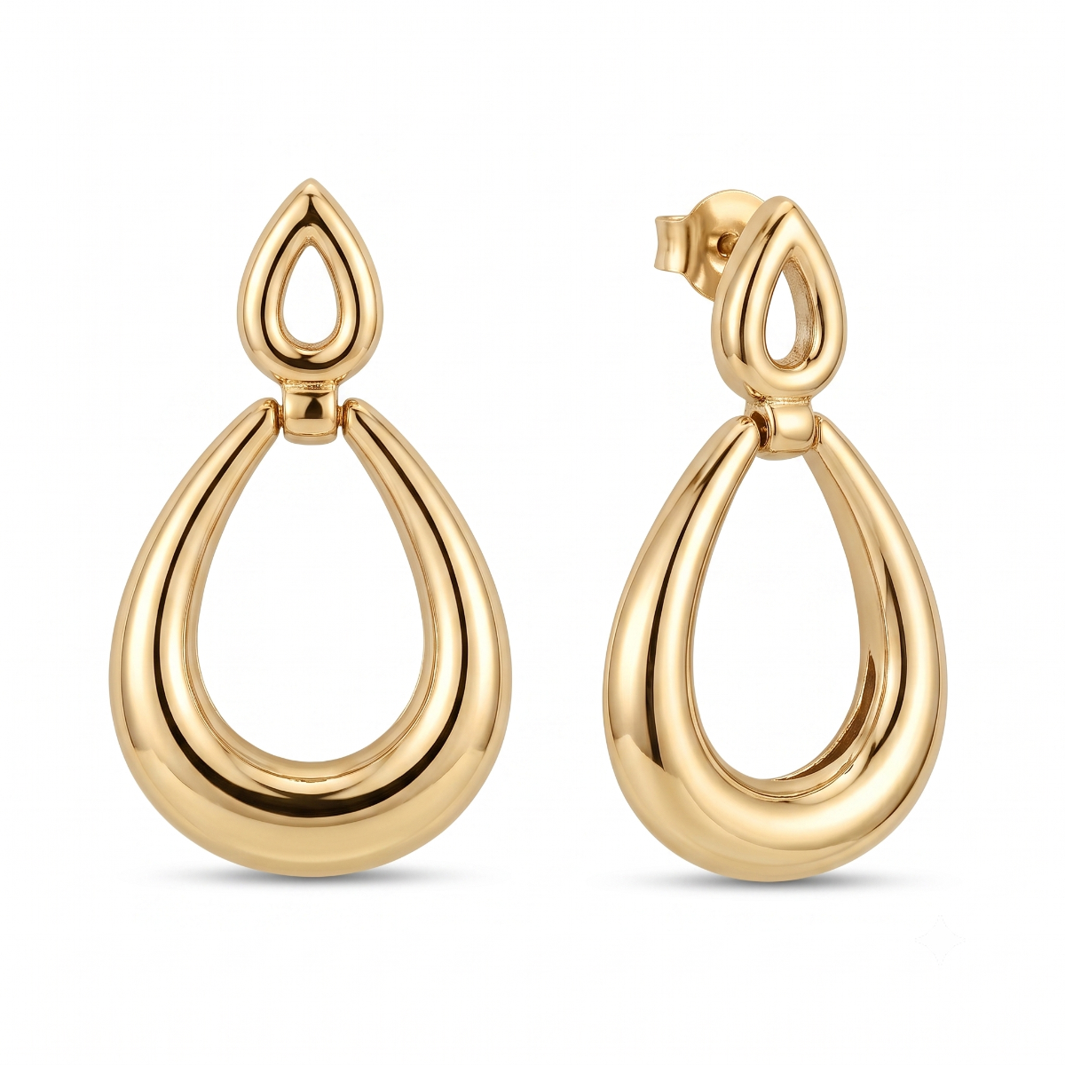 Double Teardrop Earrings [Gold Plated]