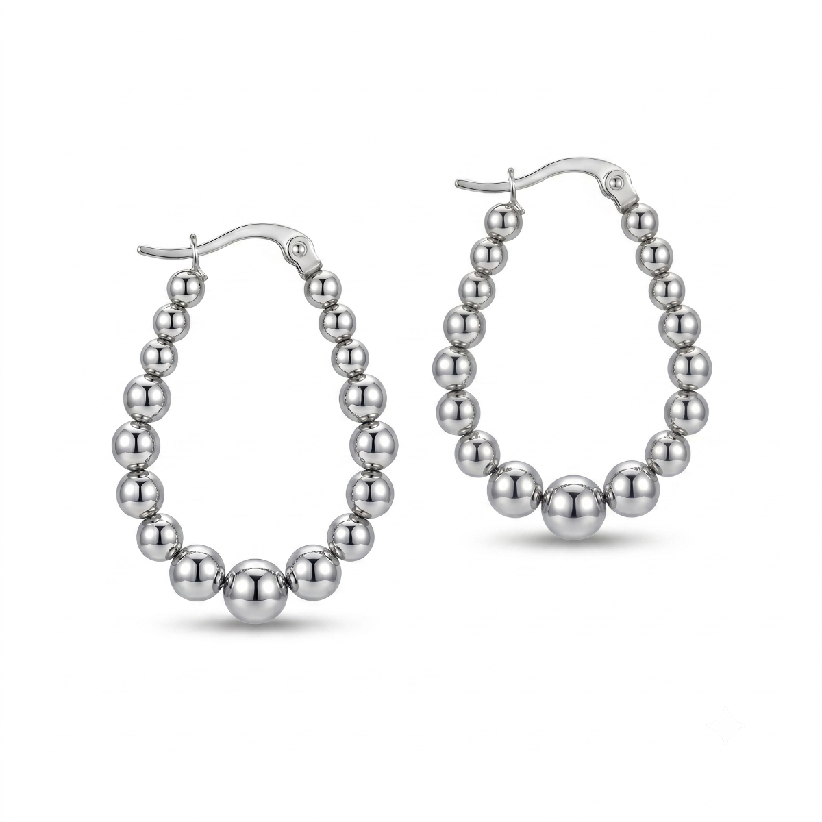 Pear Beaded Hoop Earrings