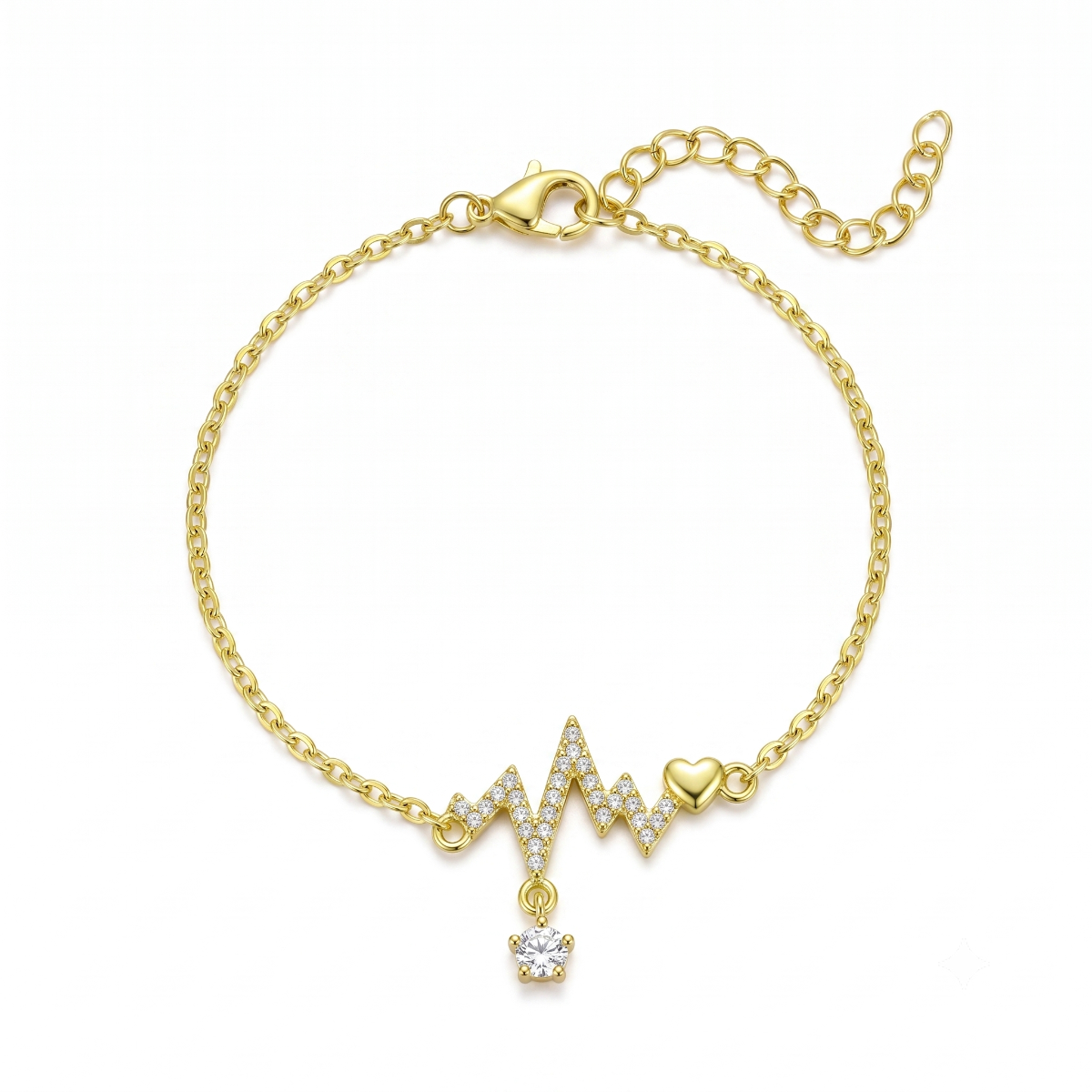 Heartbeat Crystal Bracelet [Gold Plated]