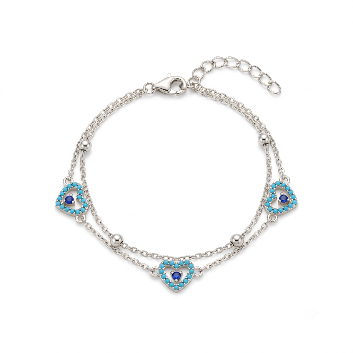 Open Heart Layered Bracelet