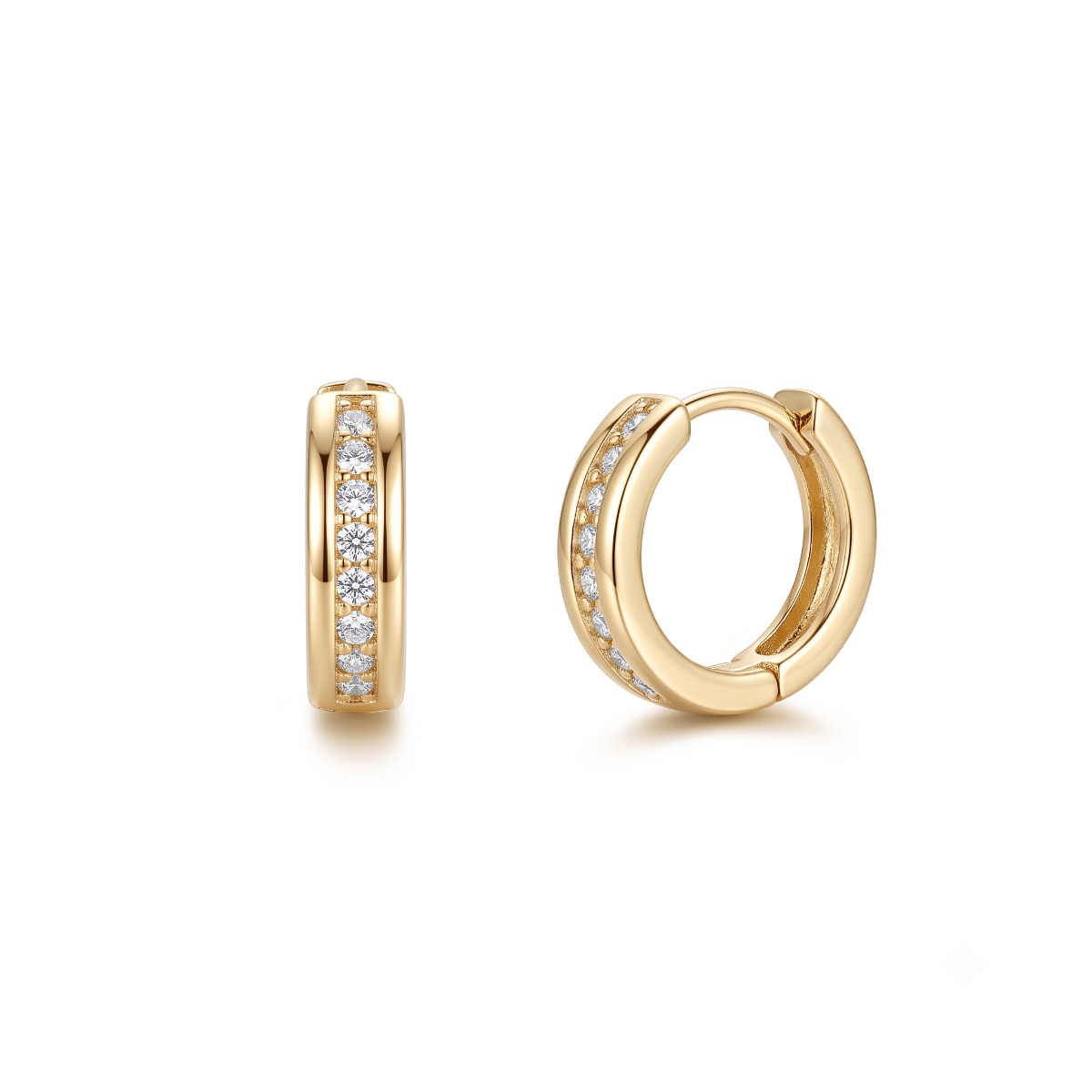 Shimmer Huggie Earrings [Gold Plated]