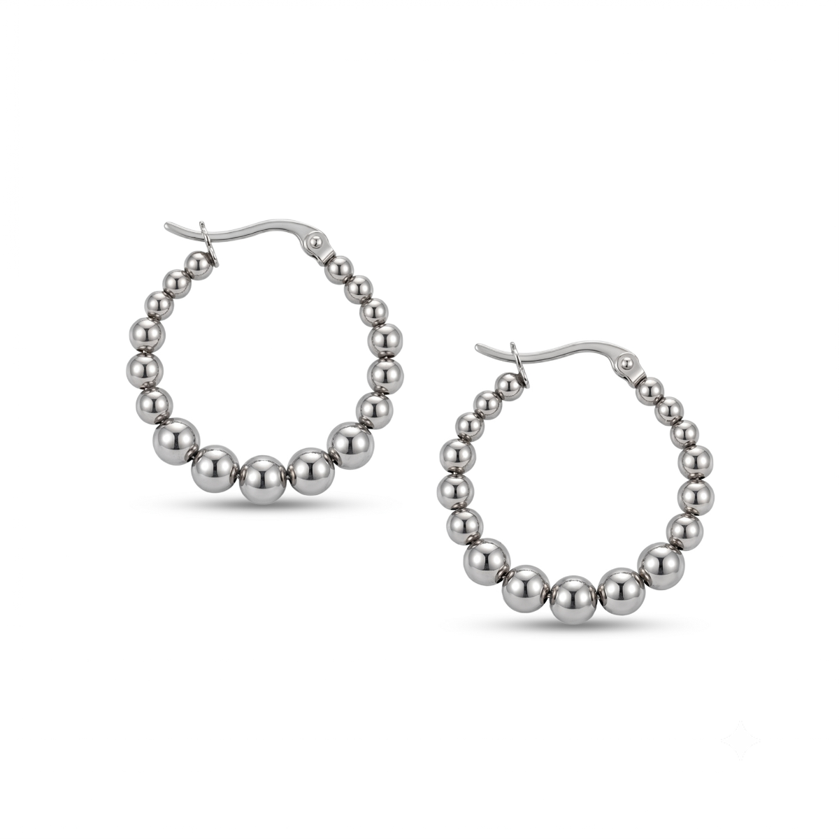 Graduated Beaded Hoop Earrings