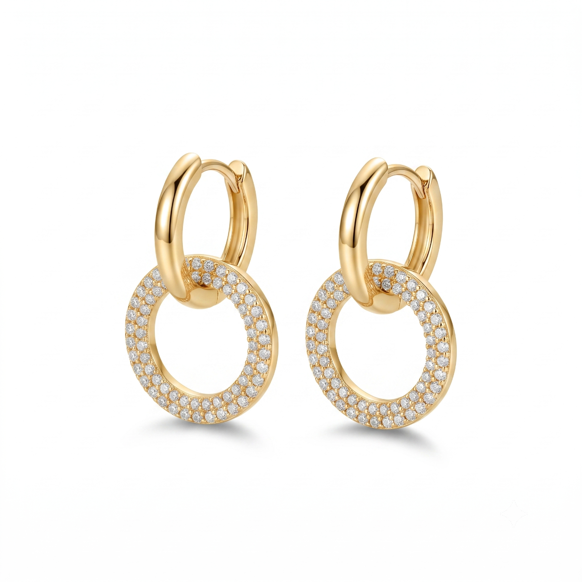 Interlocking Hoop Earrings [Gold Plated]