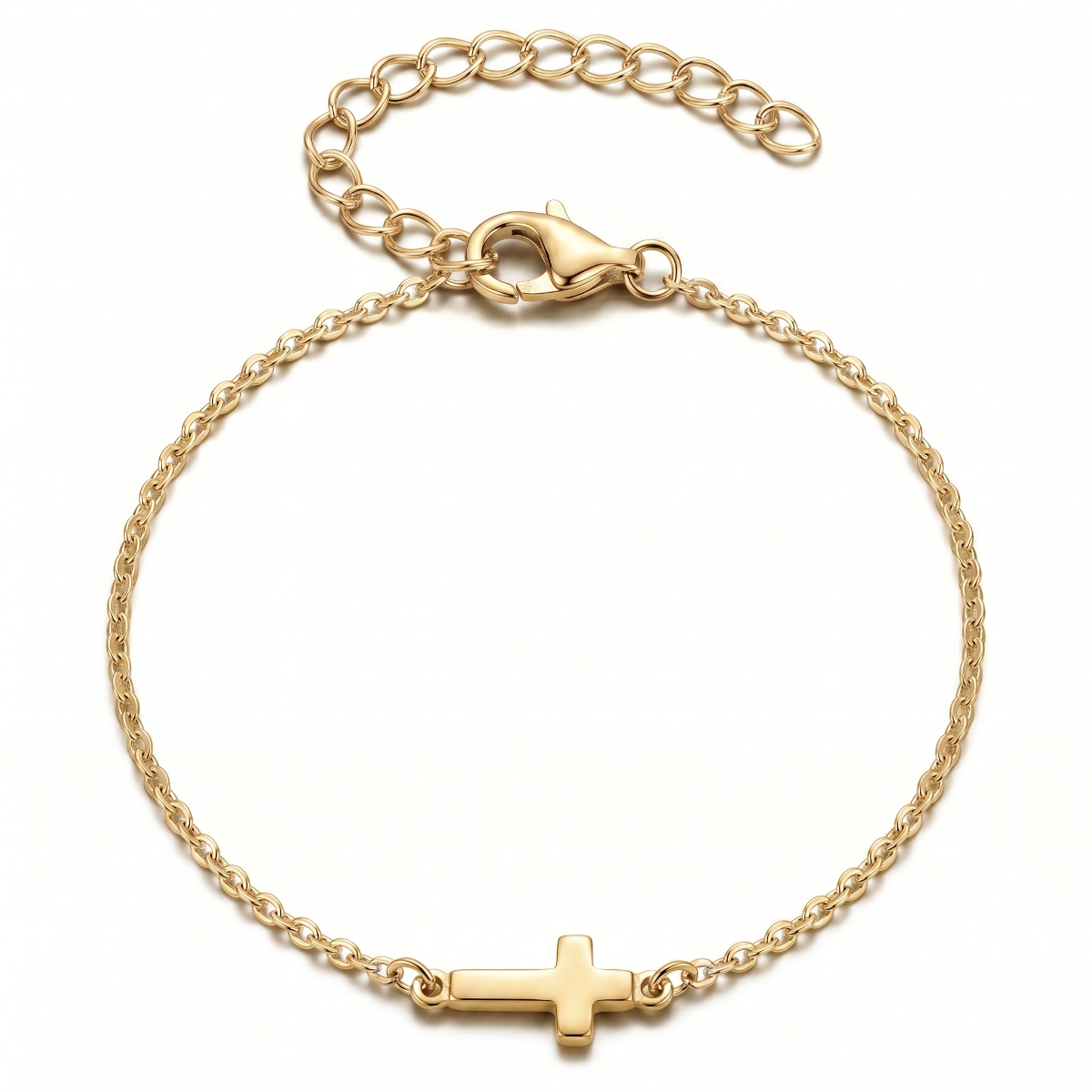Sideways Cross Devotion Bracelet [Gold Plated]