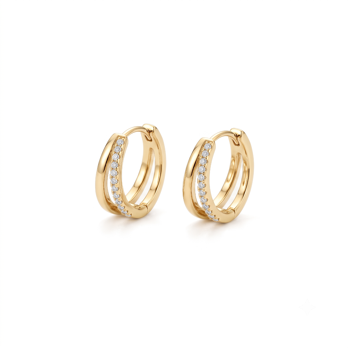 Dual Hoop Earrings [Gold Plated]