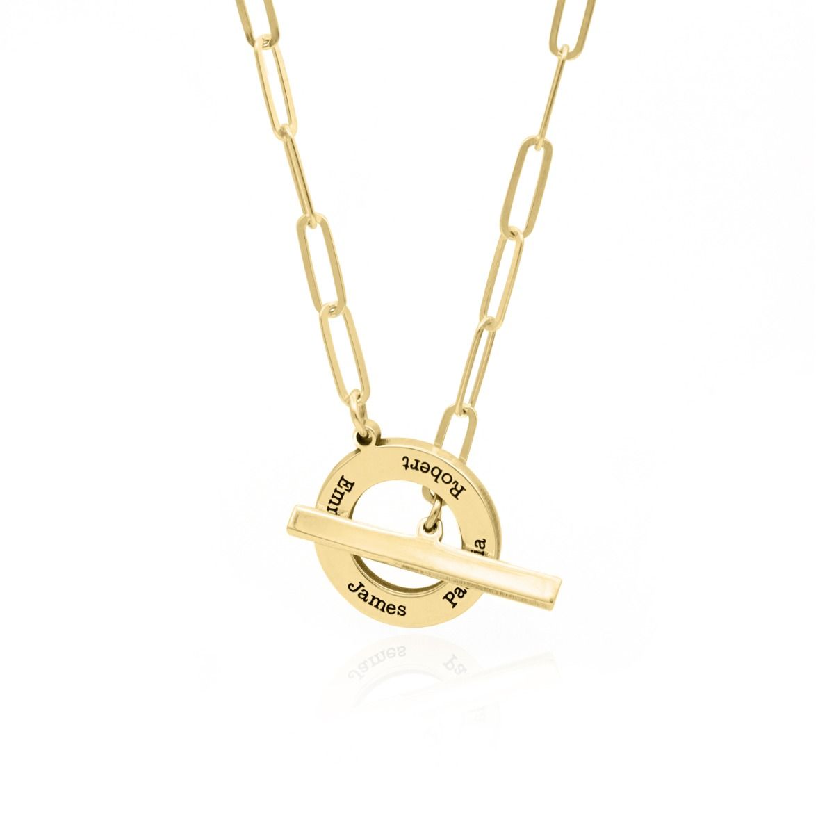 Family Anchor Link Chain Name Necklace [18K Gold Plated]