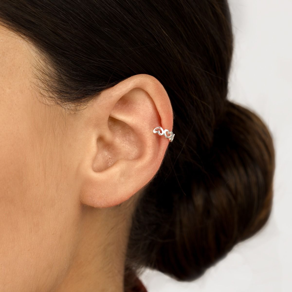 Set of Hearts Ear Cuff [Sterling Silver]