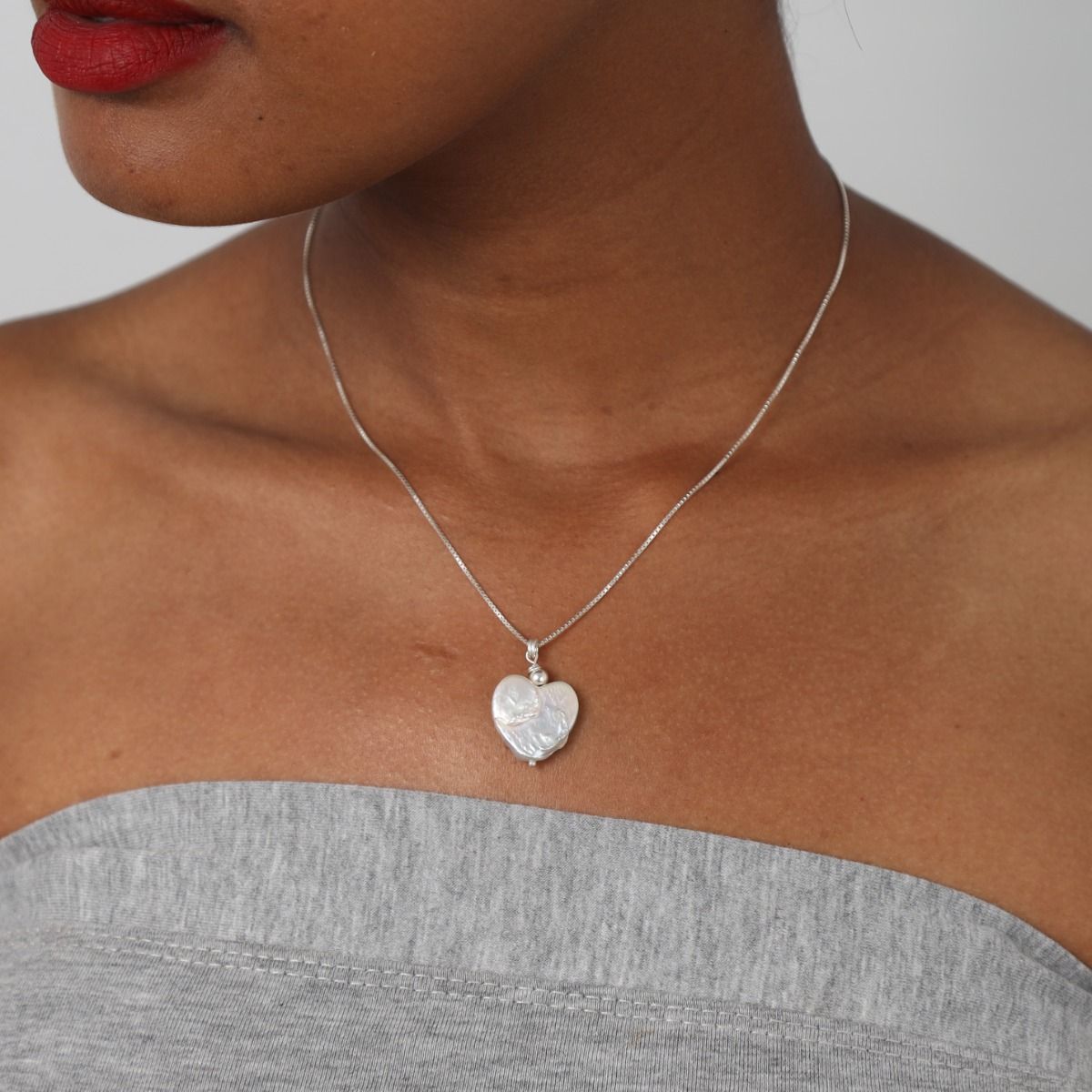 Heart of Pearl Necklace [Sterling Silver]