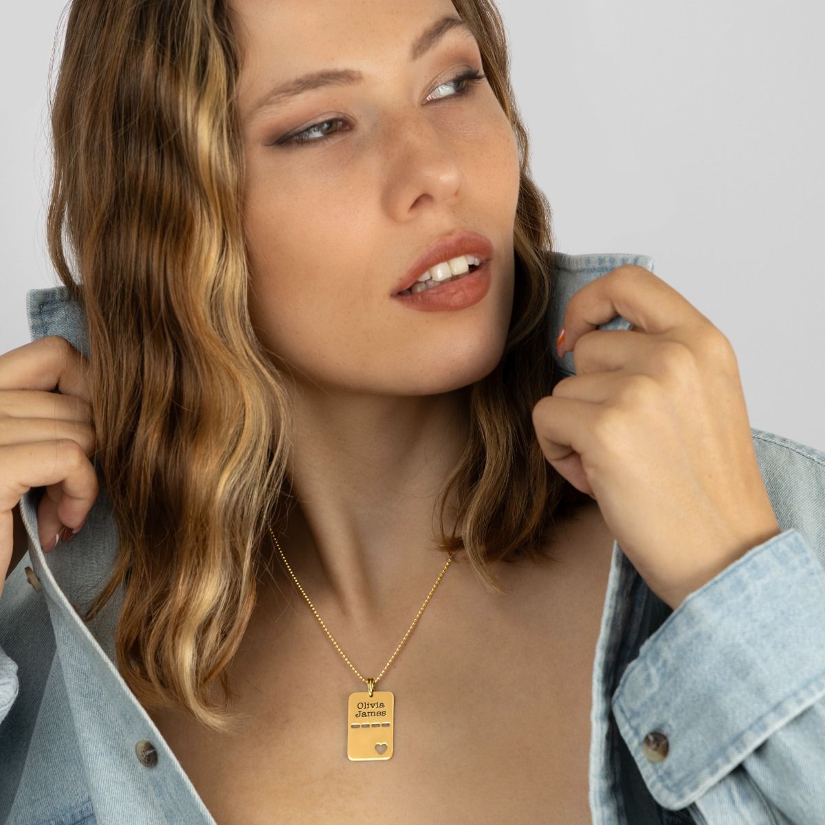 Heart Tag Name Necklace [18K Gold Plated]