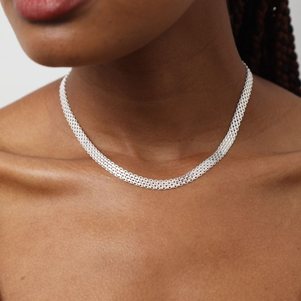 Talisa Herringbone Necklace in Sterling Silver by Talisa