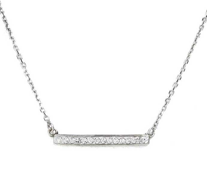 Glimmering Bar Necklace [Sterling Silver]