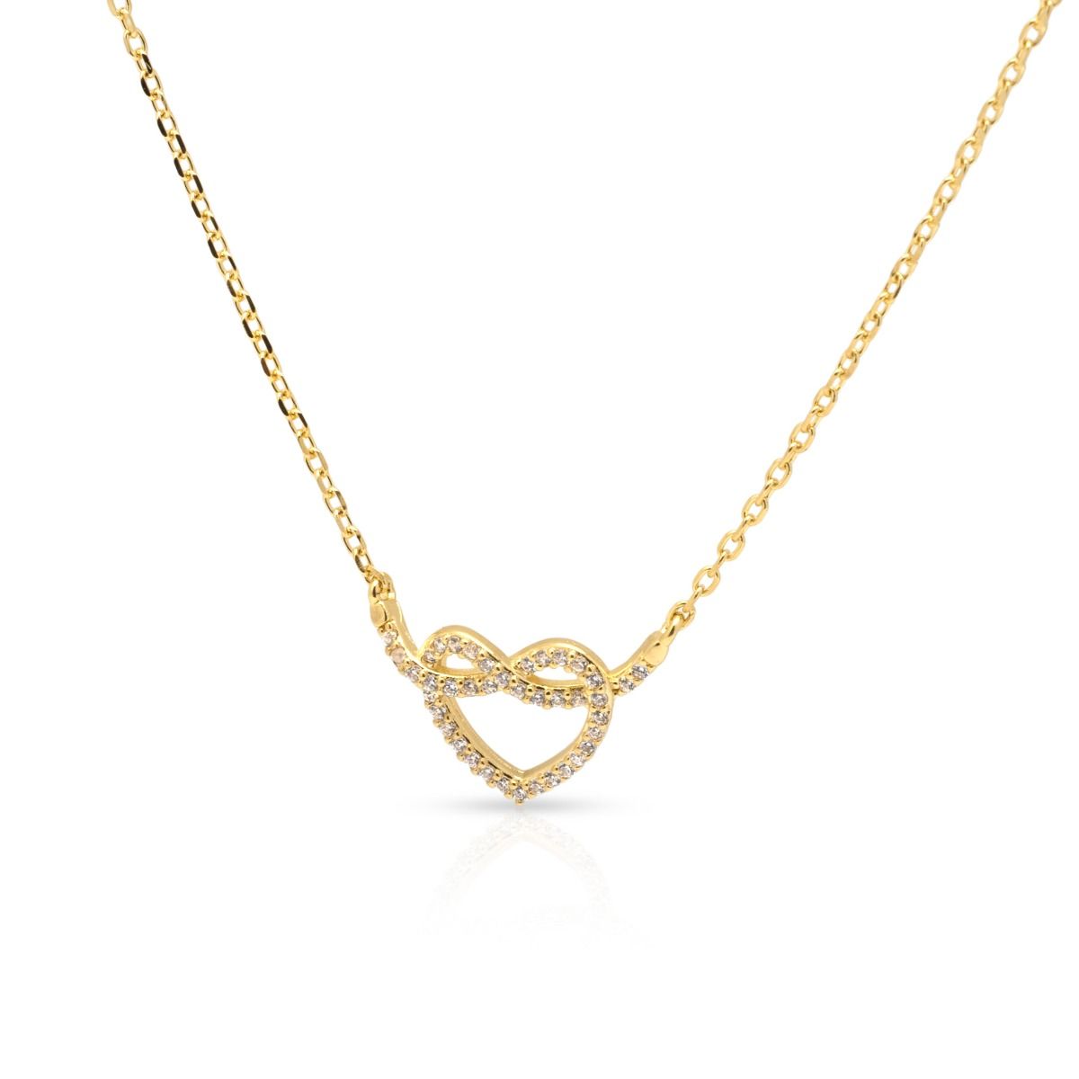 Ties Of Heart Crystal Necklace [18K Gold Plated]