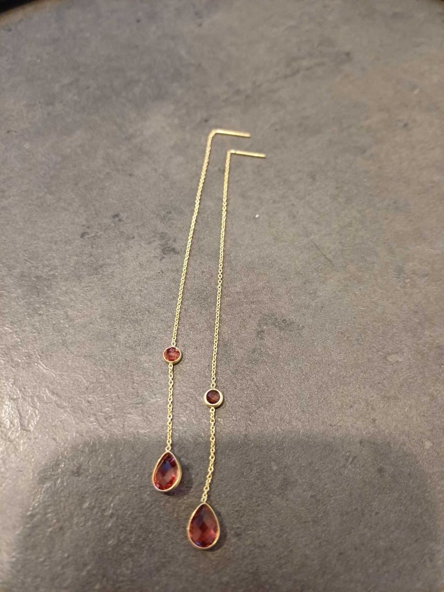 Light Burgundy Drops Earrings [18K Gold Plated]