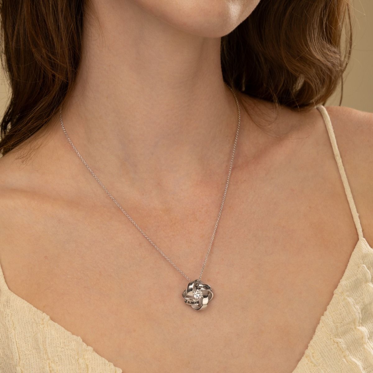 Infinity Flower Name Necklace
