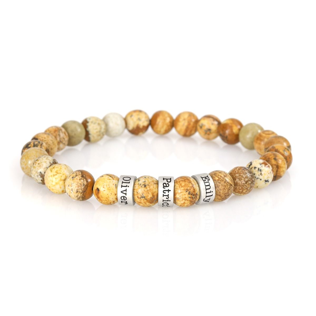 Bracelet Jaspe avec Prénoms pour Femme [Argent 925]