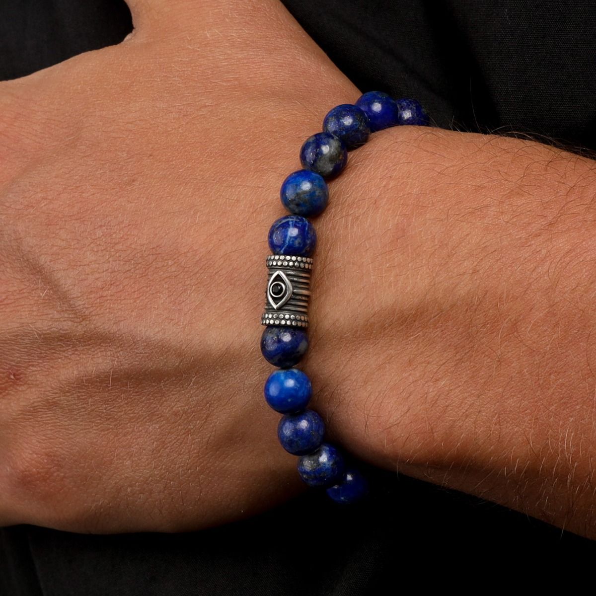 Lapis Lazuli Evil Eye Men Bracelet