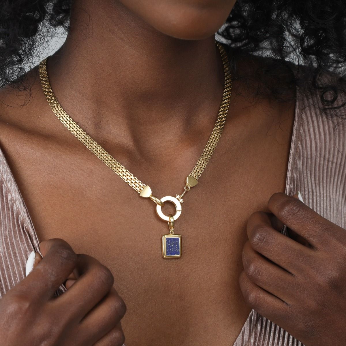Lapis Lazuli Charm [18K Gold Plated]