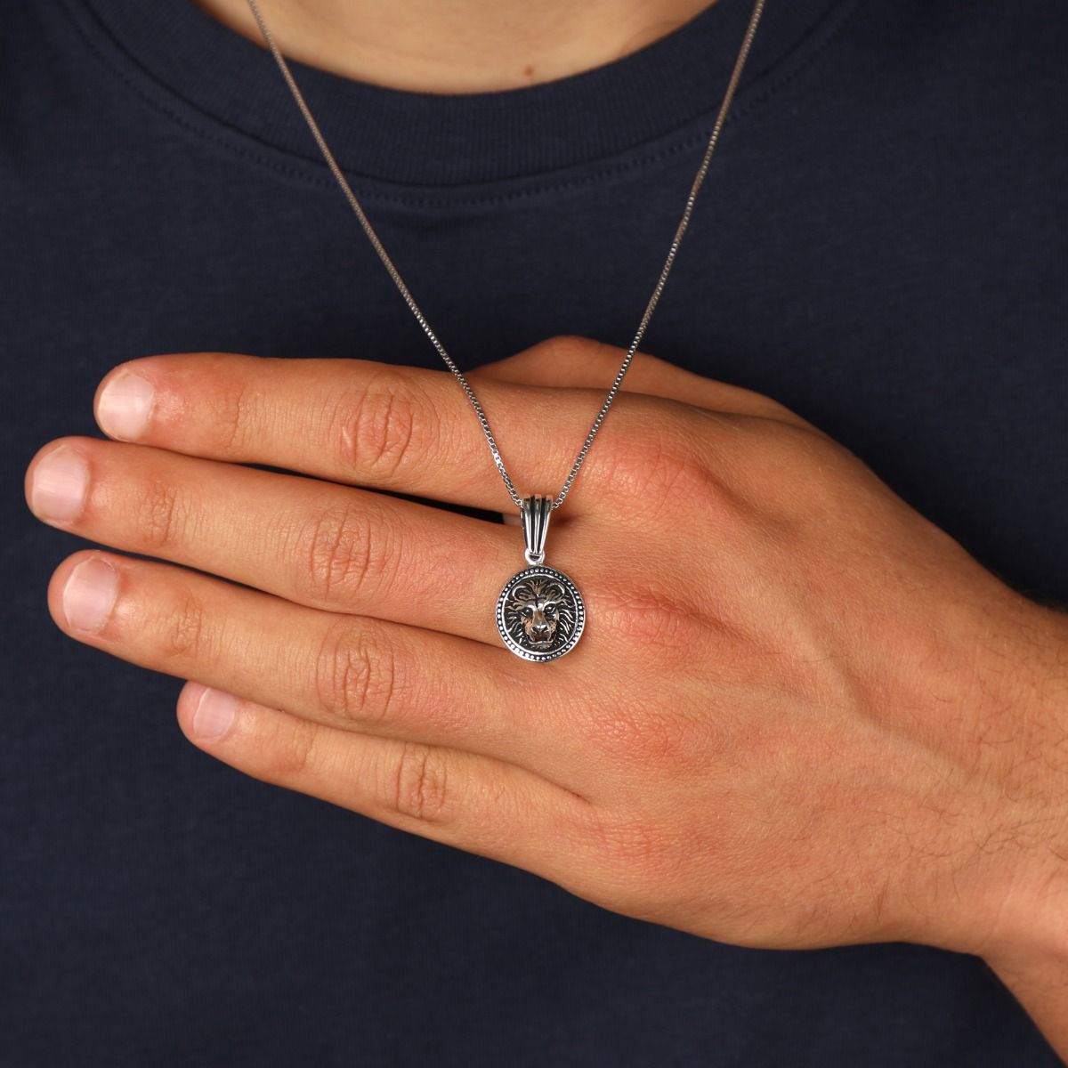 Leo Amulet Men Necklace [Sterling Silver]