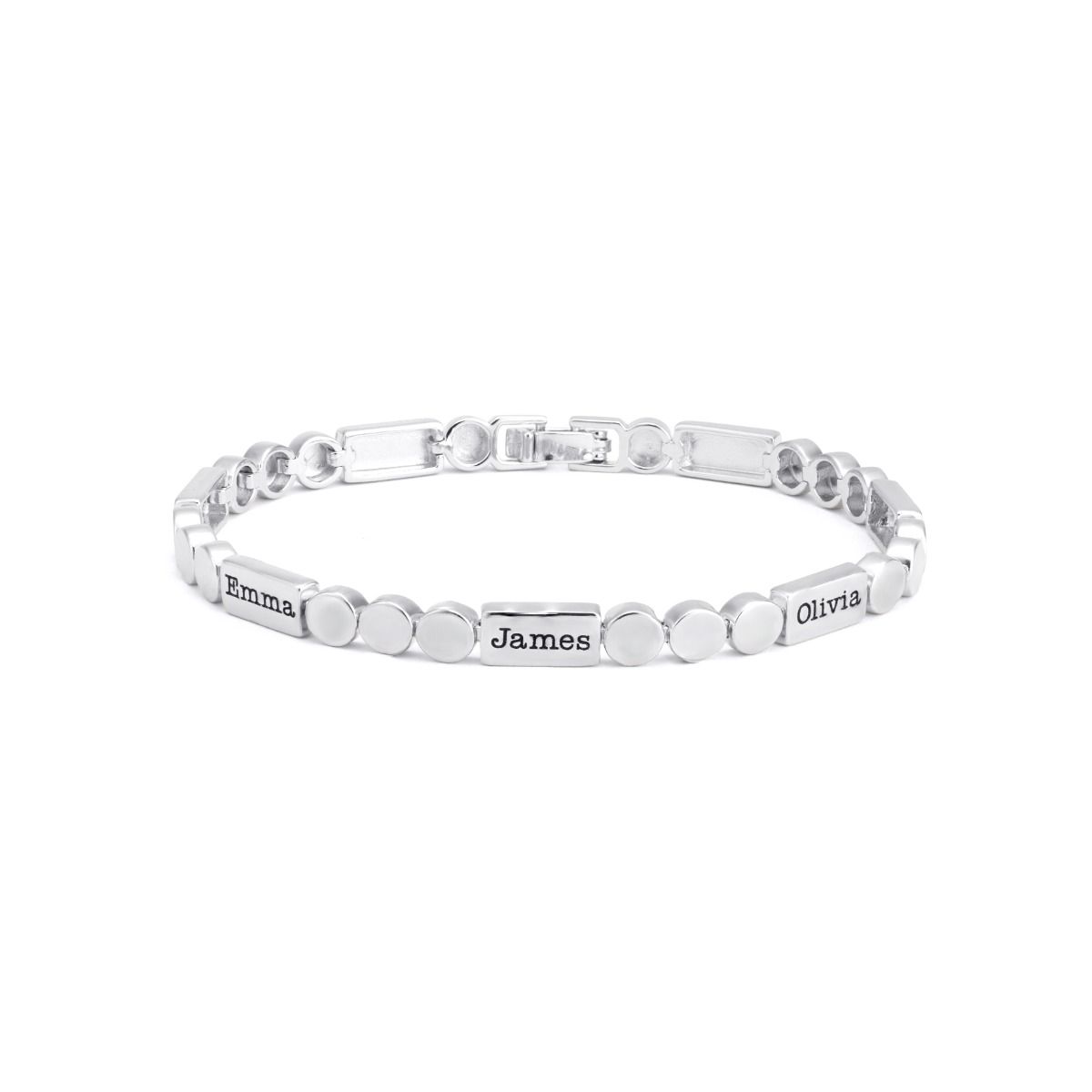 Mia Tennis Bar Engraved Bracelet [Sterling Silver]