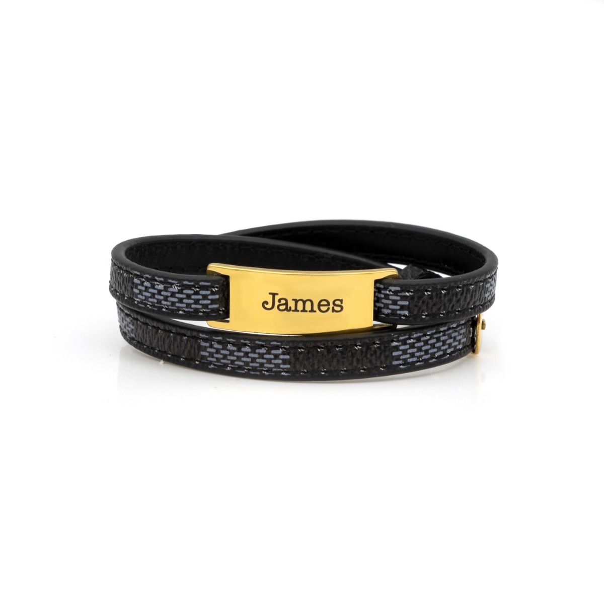 Milan Name Bracelet - Dark Chain [18K Gold Plated]