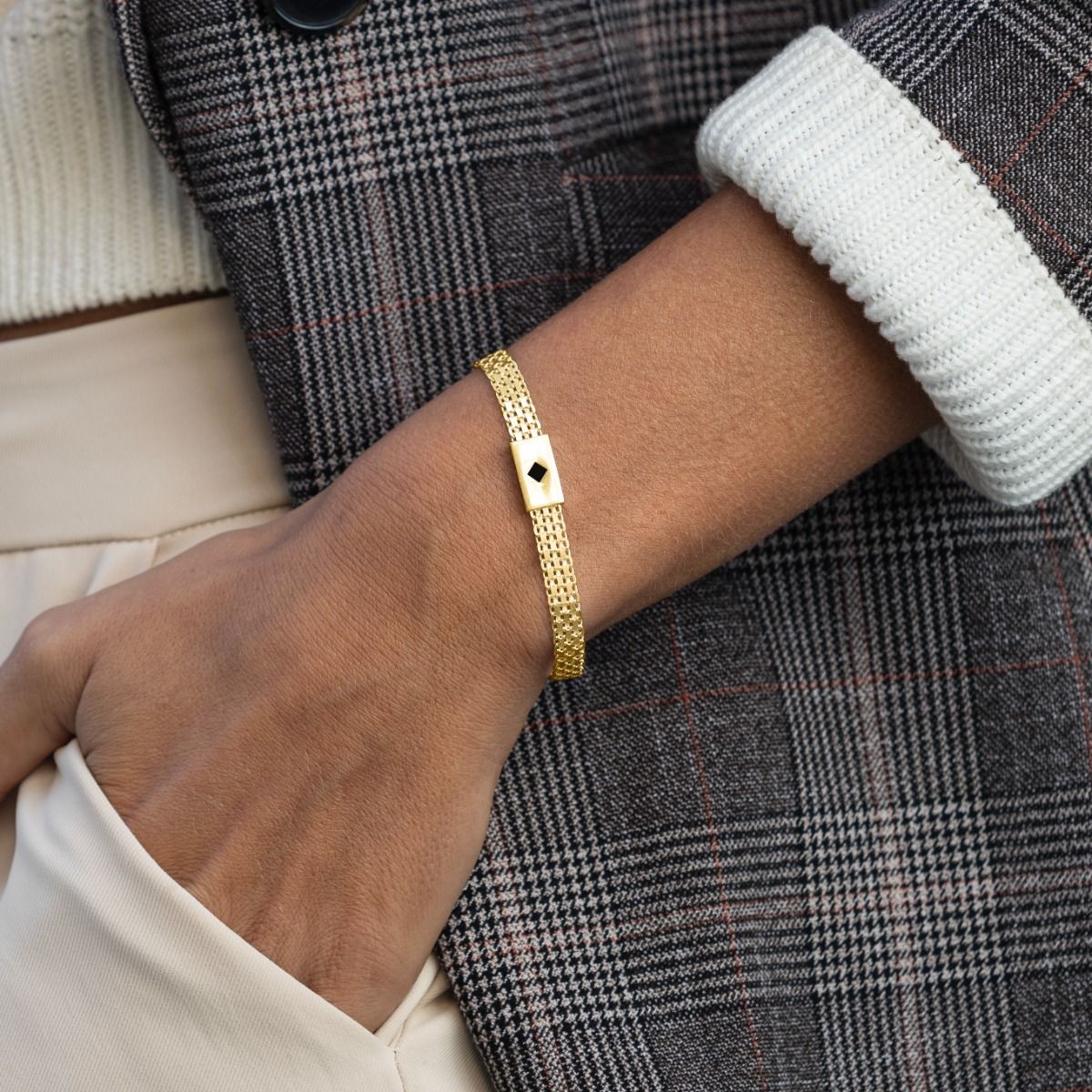 Milanese Chain Bracelet With Nano Bible [18K Gold Plated]