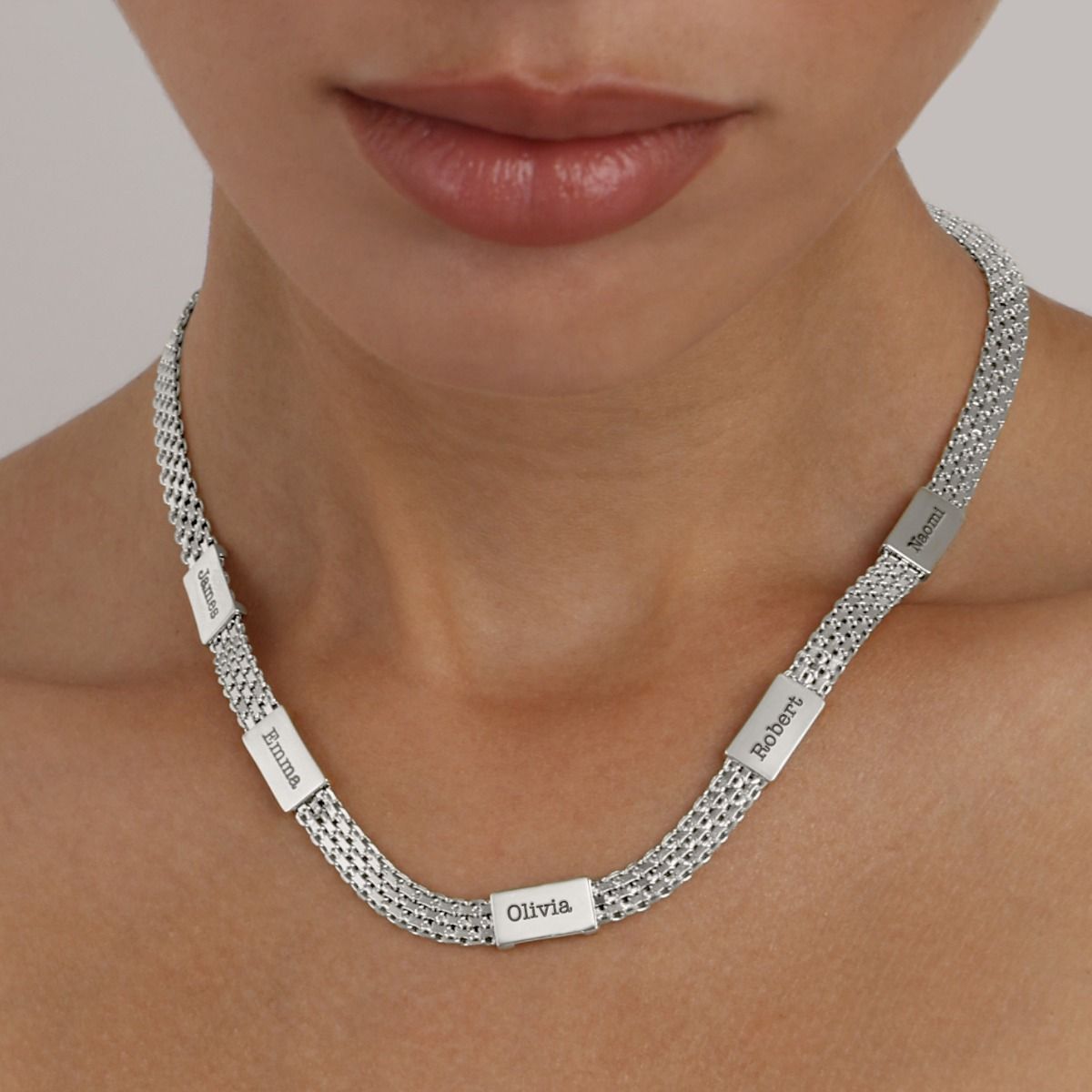 Milanese Chain Name Necklace [Sterling Silver]