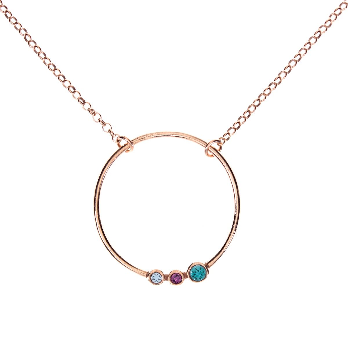 Mutterliebe Halskette mit Geburtssteinen [750er rosévergoldet]