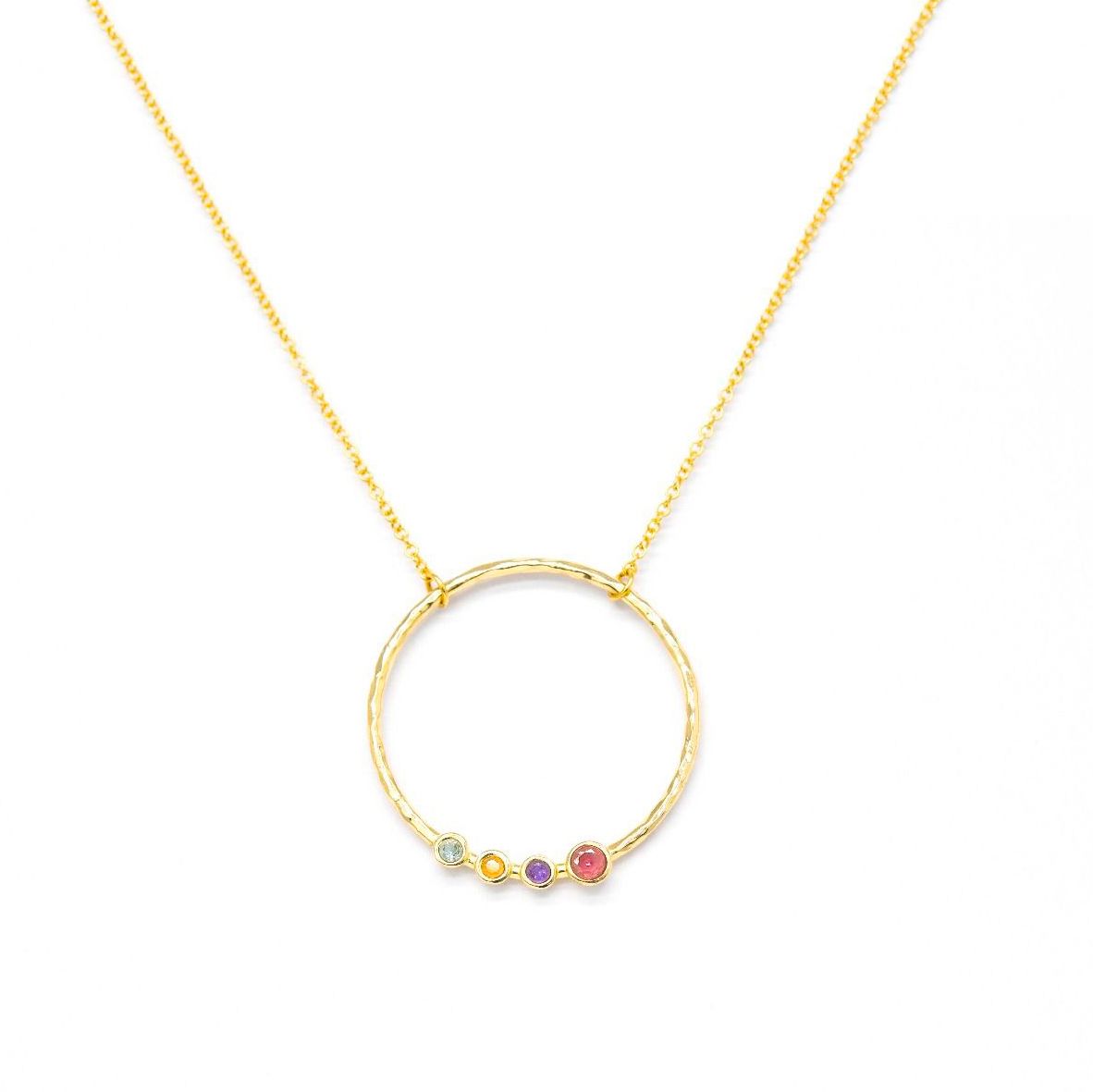 Collar Amor Materno Martillado [Oro de 14K]