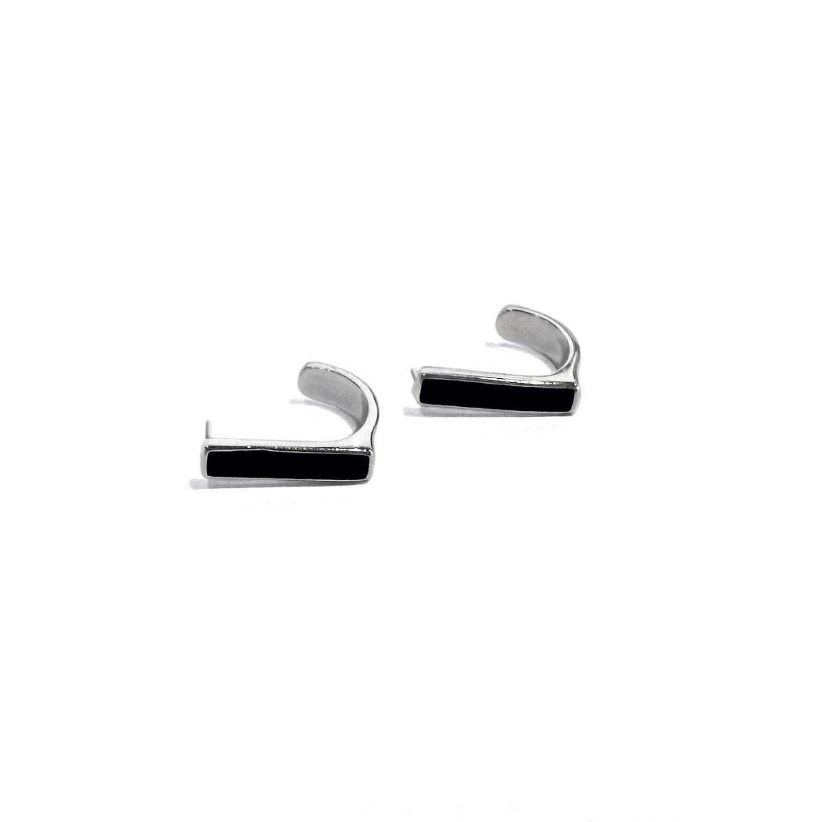 Noir Bar Earrings [Sterling Silver]
