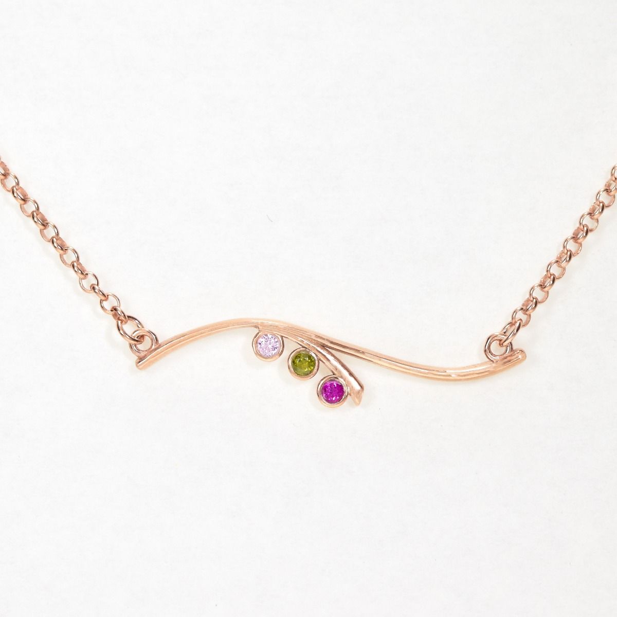 Collier Force de l'Océan avec Pierres de Naissance [Plaqué Or Rose 18ct]