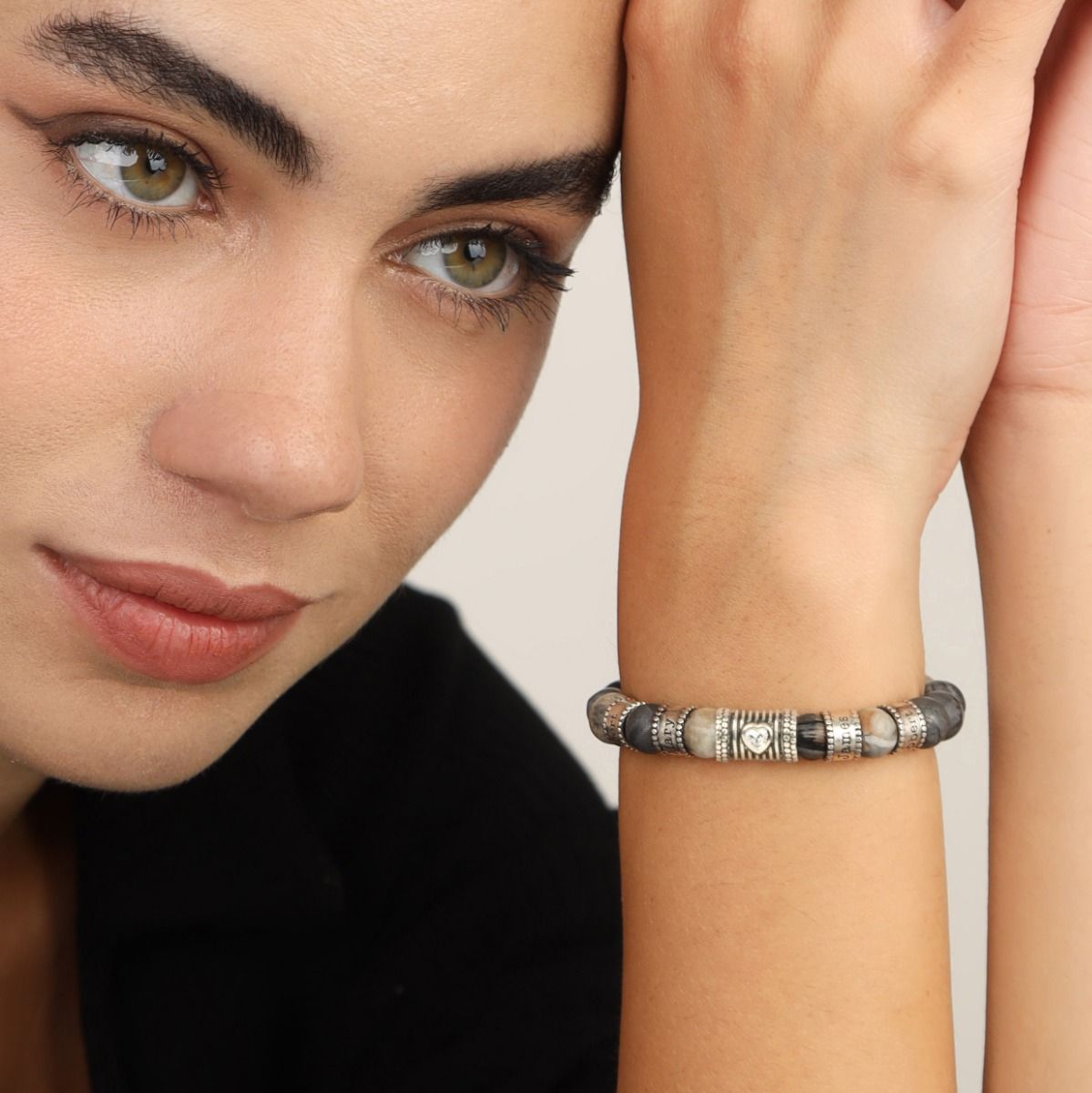 Ties of Heart Picasso Jasper Bracelet with Diamond [Sterling Silver]