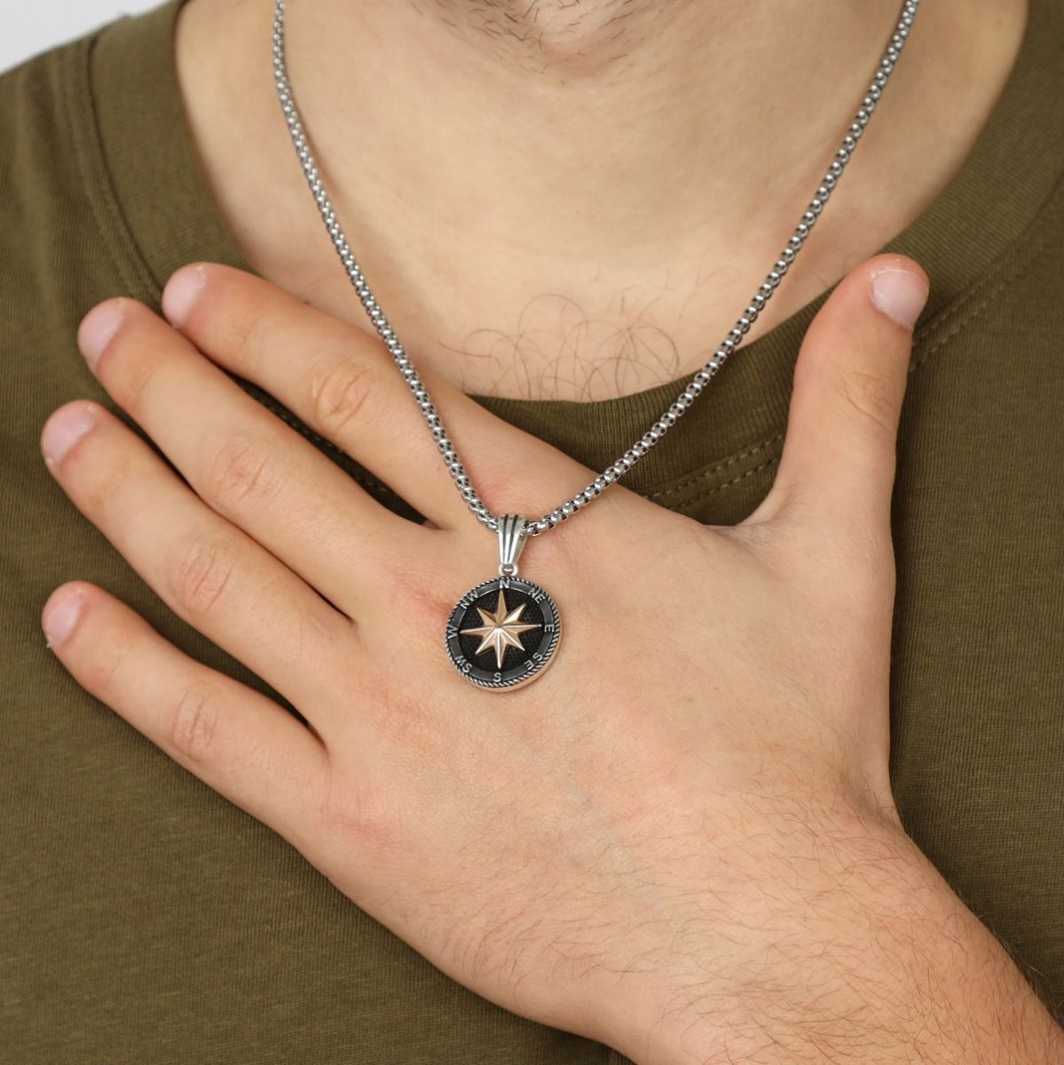 Polaris Star Necklace for Men - Sterling Silver
