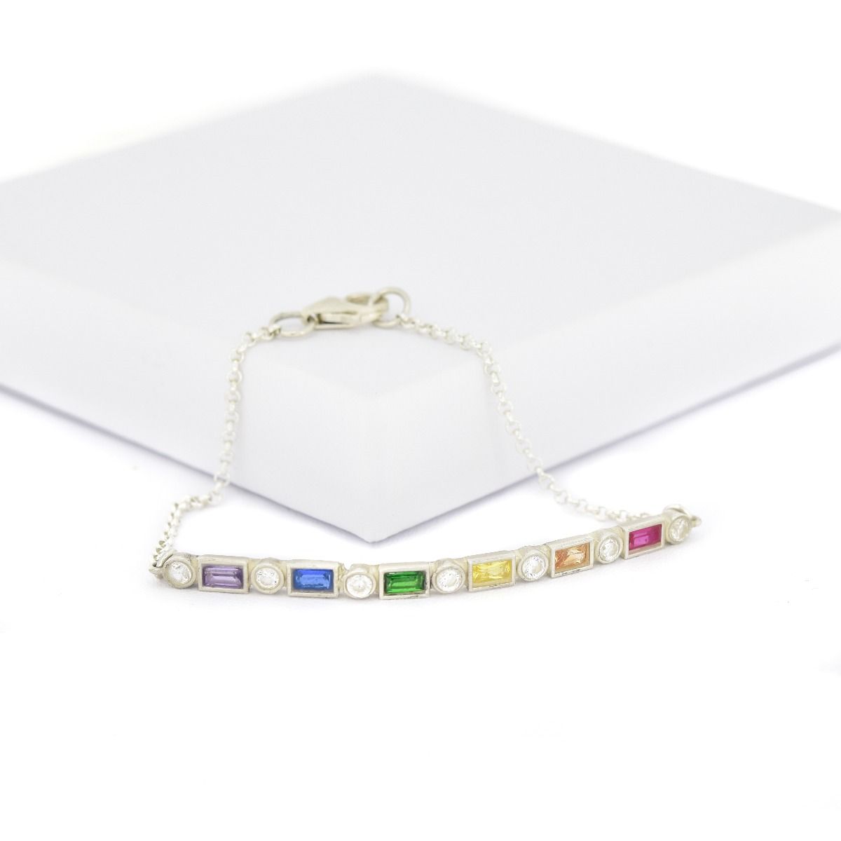 Rainbow Dazzling Love Bracelet [Sterling Silver]
