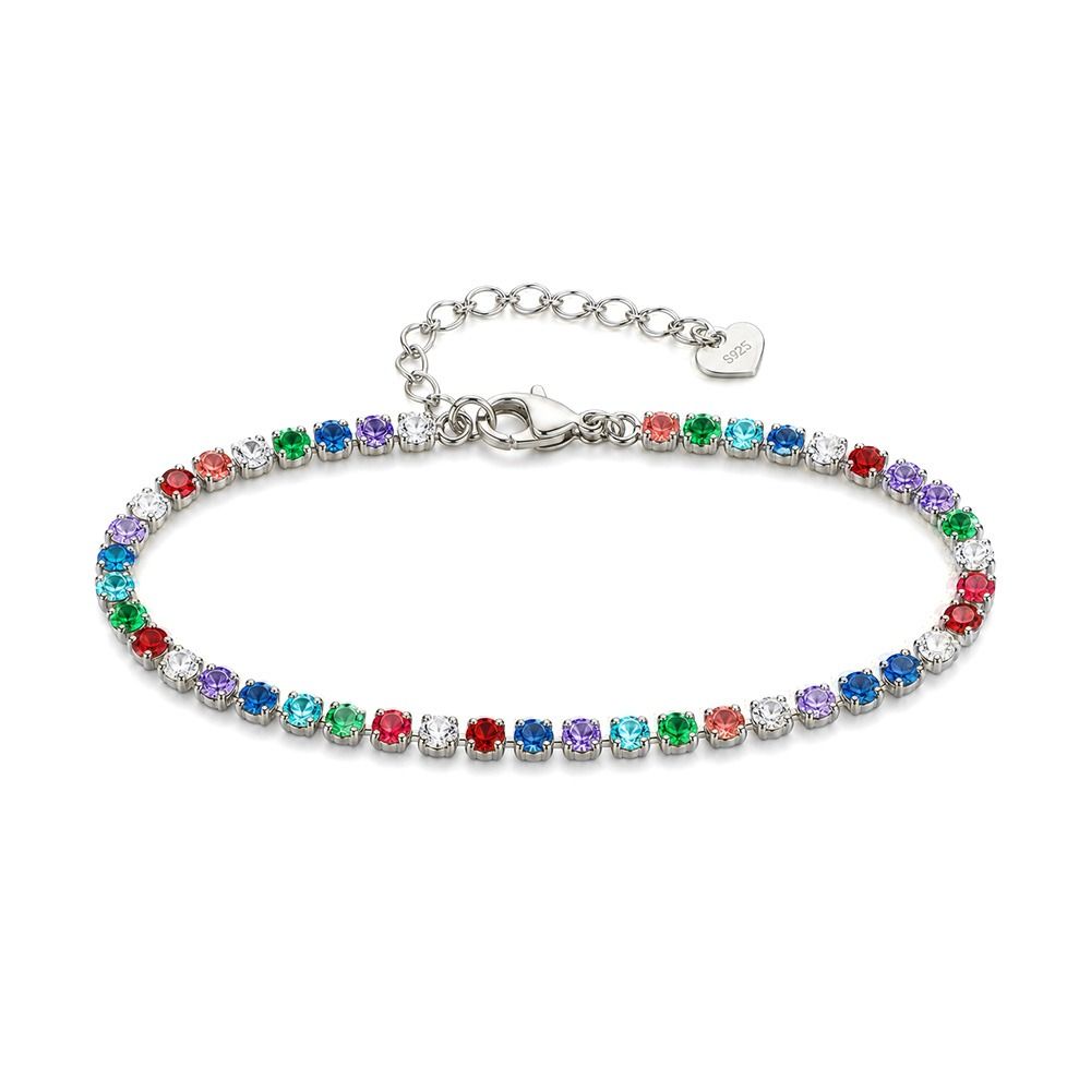 Rainbow Tennis Bracelet [Sterling Silver]