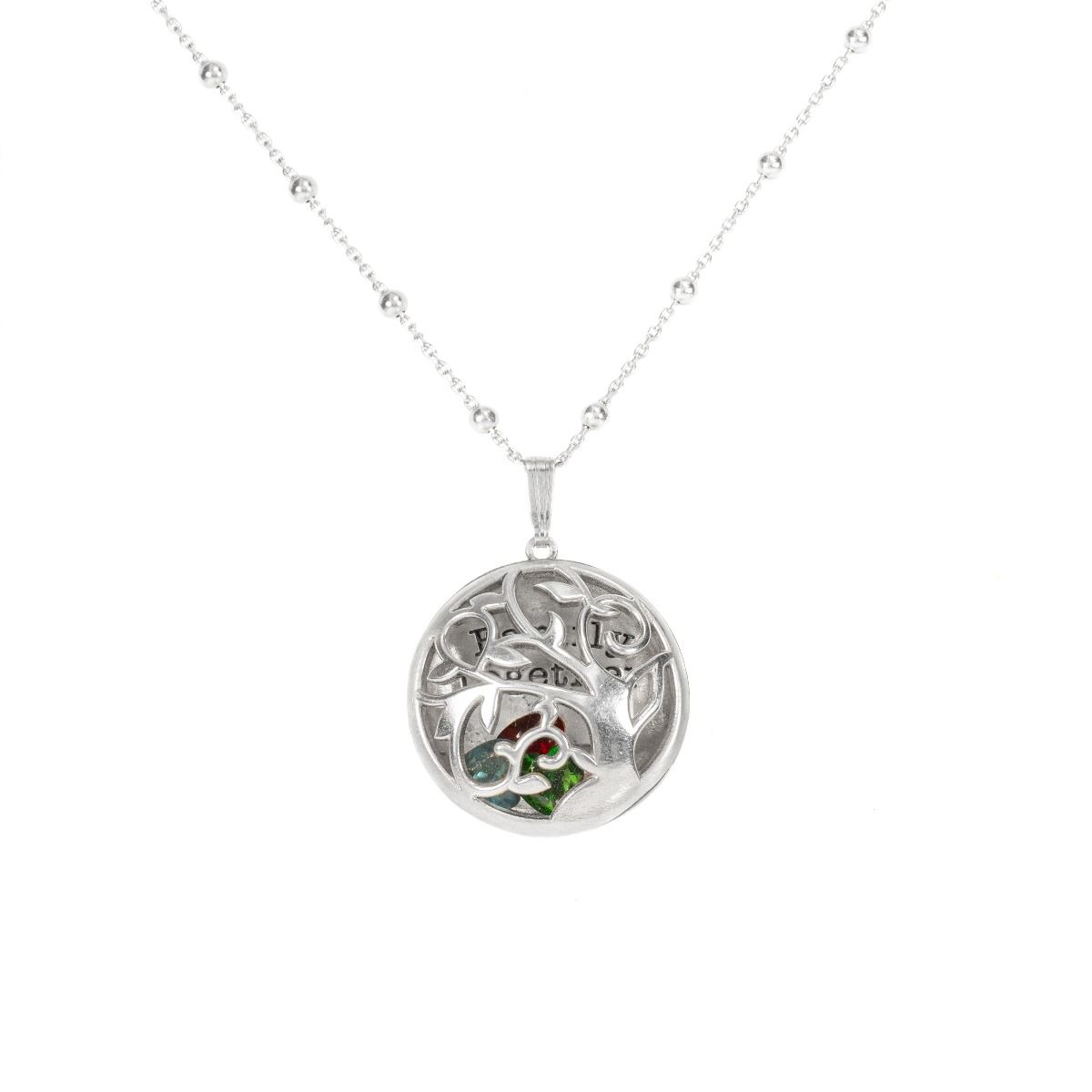 Collana Albero di Cuori con Nome e Pietra di Nascita [Argento 925]