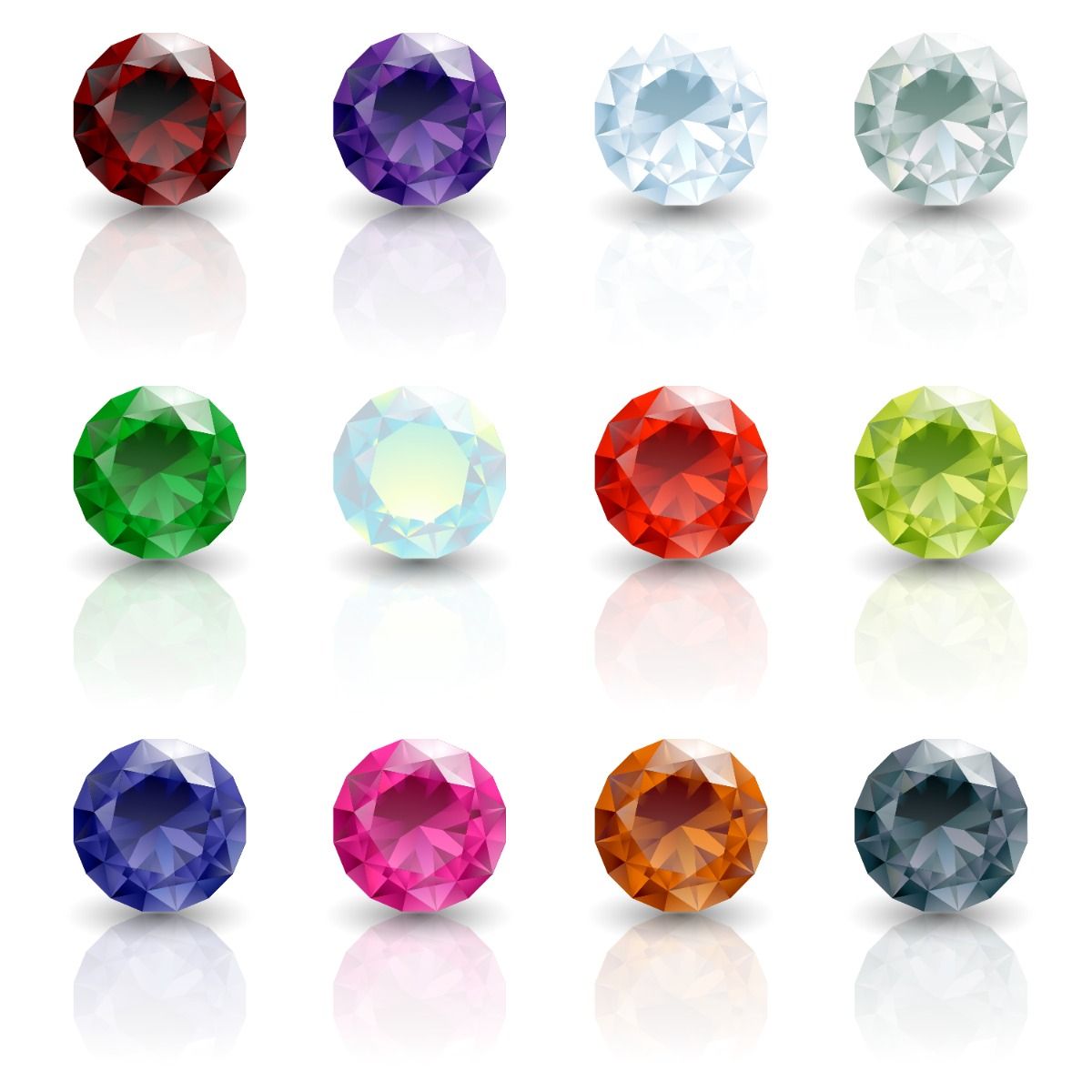 Round Birthstone. 2 mm 