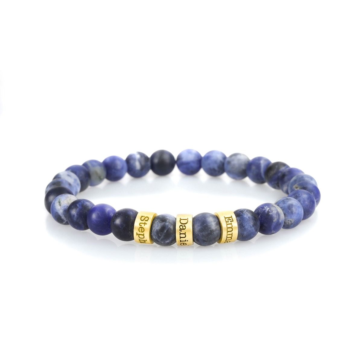 Bracelet Sodalite avec Prénom pour Femme [Plaqué Or 18ct]